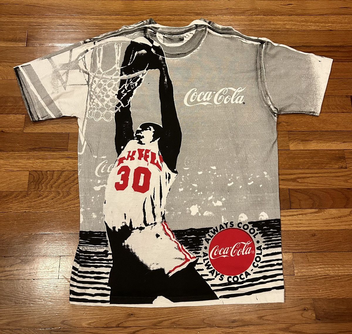 image of Coca Cola x Vintage 1994 Coca-Cola Basketball Aop in Grey, Men's (Size XL)