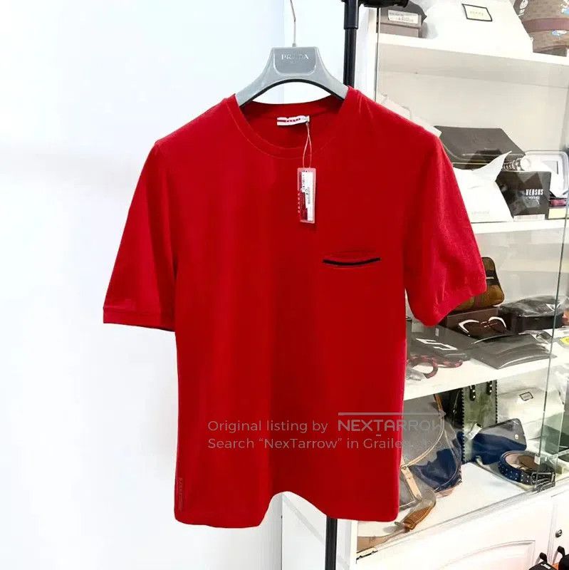 Prada Prada Red Summer Cotton Short Sleeve T-Shirt. Size US XL / EU 56 / 4 - 1 Thumbnail