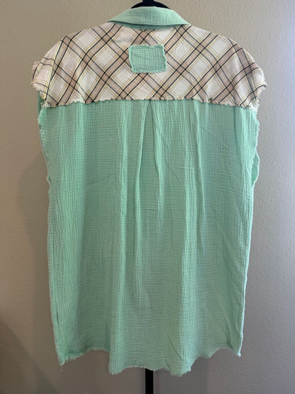 Other POL Oversized Cotton Gauze Button Down Tunic Top Sage Green Size S / US 4 / IT 40 - 3 Thumbnail