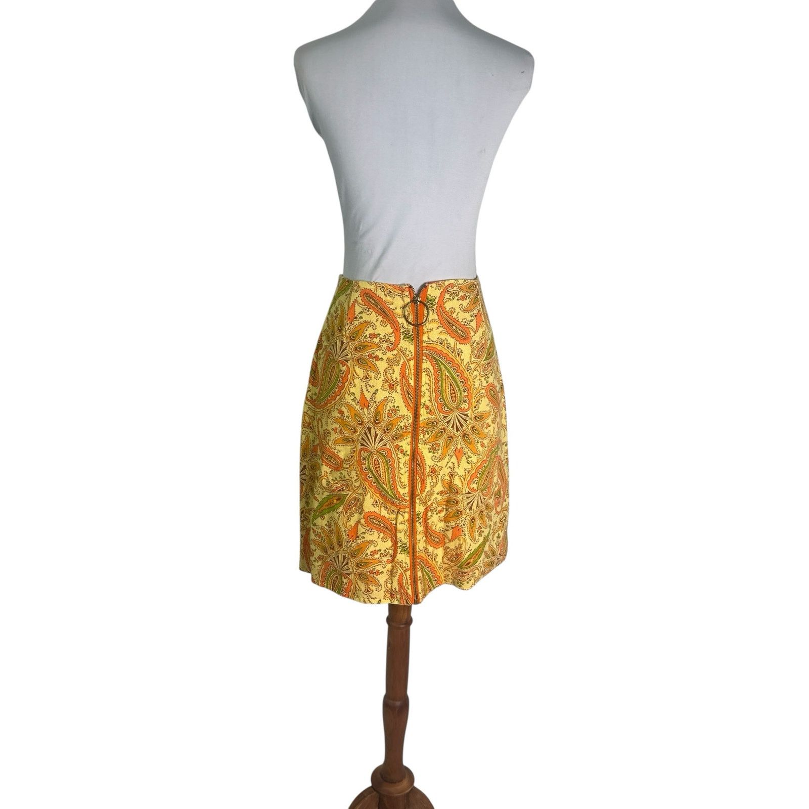 Vintage Vintage 60s Linen Skirt High Waist Mod Mini Skirt XS/S Size 26" / US 2 / IT 38 - 5 Thumbnail