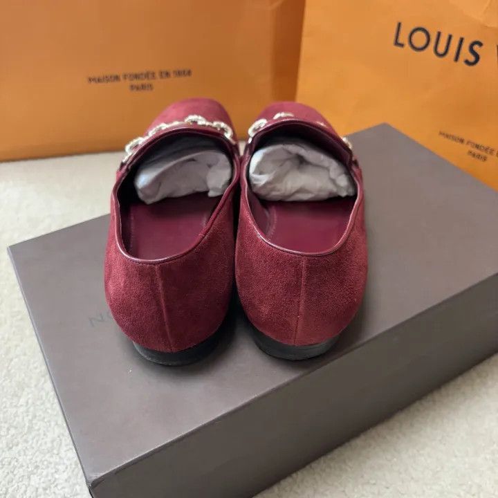 Louis Vuitton Louis Vuitton Women's Red Loafers -2508 Size US 5 / IT 35 - 3 Thumbnail