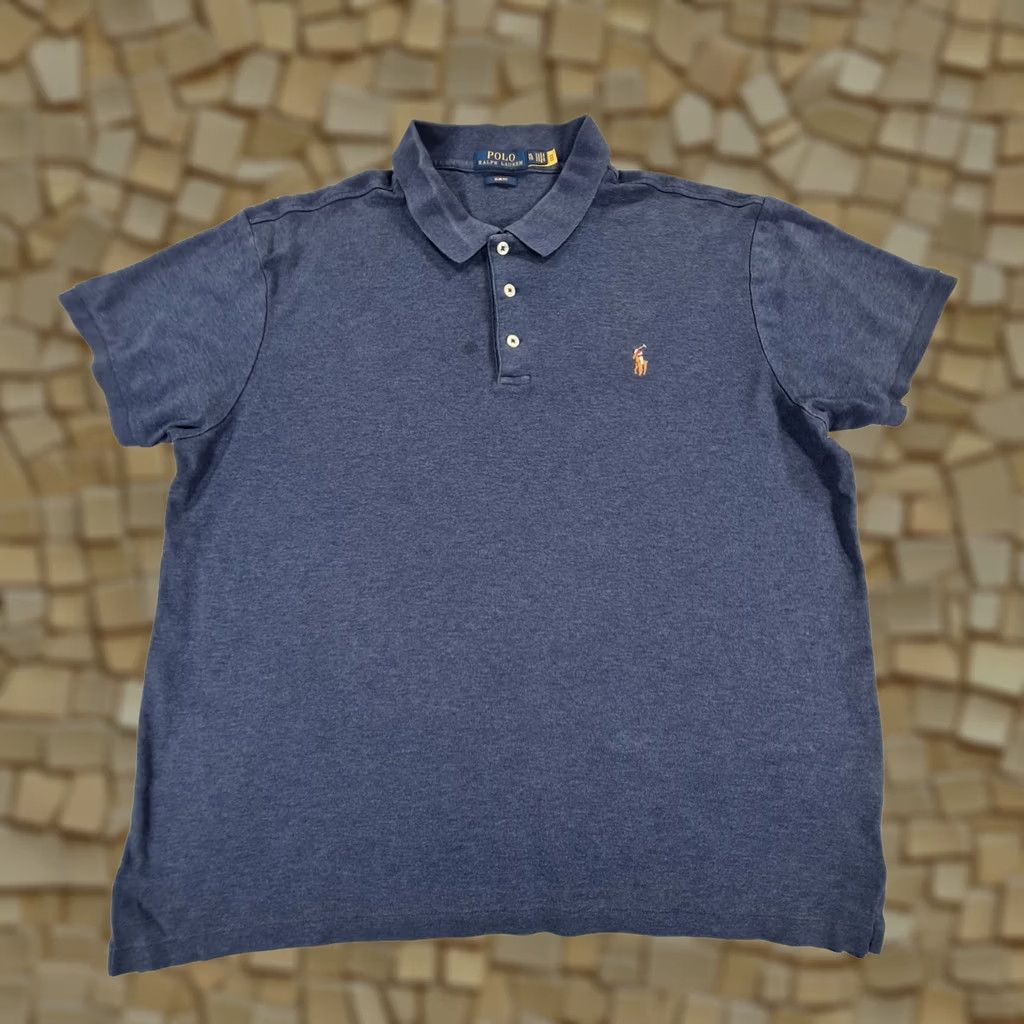 Polo Ralph Lauren Polo Ralph Lauren Polo Shirt Mens Blue XL Slim Pima Cotton Soft Touch Jersey Logo Slim Fit Short Sleeve Collared Cutaway Neck Polo Type Shirt Size US XL / EU 56 / 4 - 1 Thumbnail