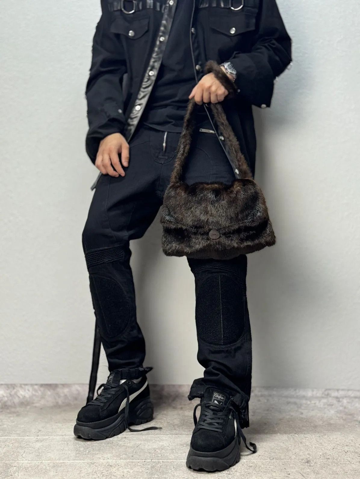 If Six Was Nine Vintage Hysteric Glamour Style Fur Rabbit Opium Bag Gothic Size ONE SIZE - 4 Thumbnail