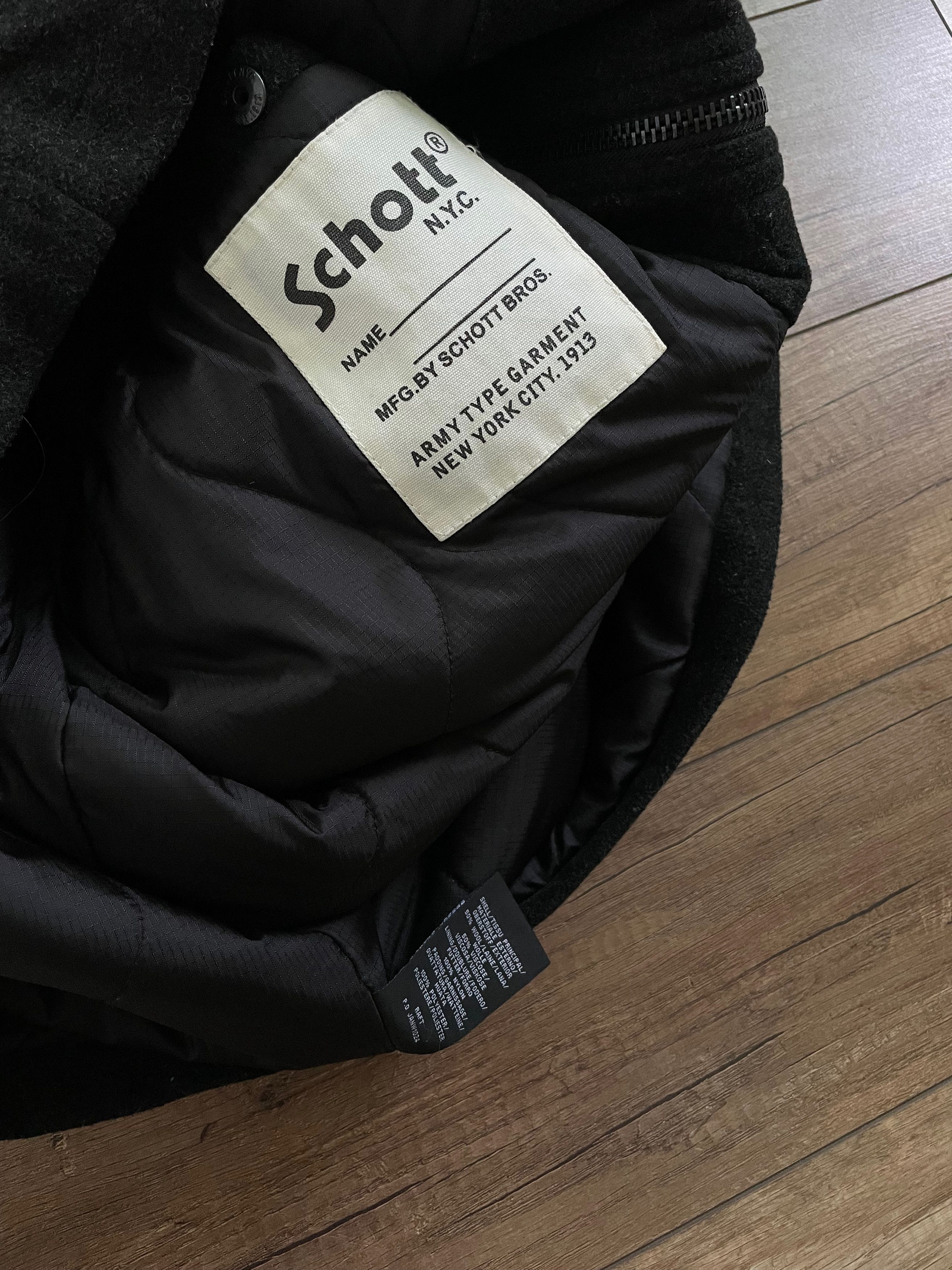 Schott Schott NYC Hooded Wool Long Duffle Coat Size US XL / EU 56 / 4 - 9 Thumbnail