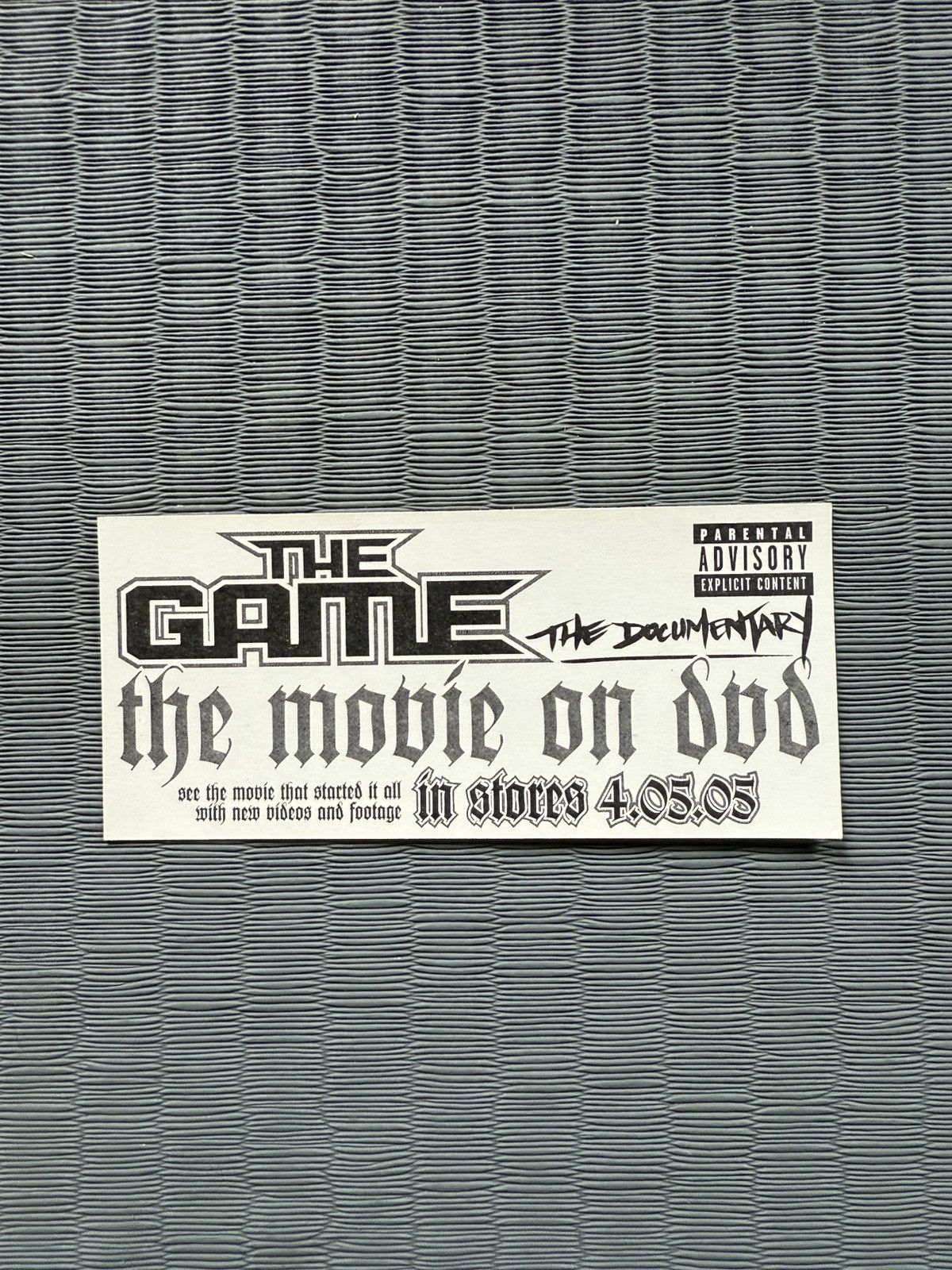 Other The Game ‘The Documentary’ Promo Sticker Size ONE SIZE - 3 Thumbnail