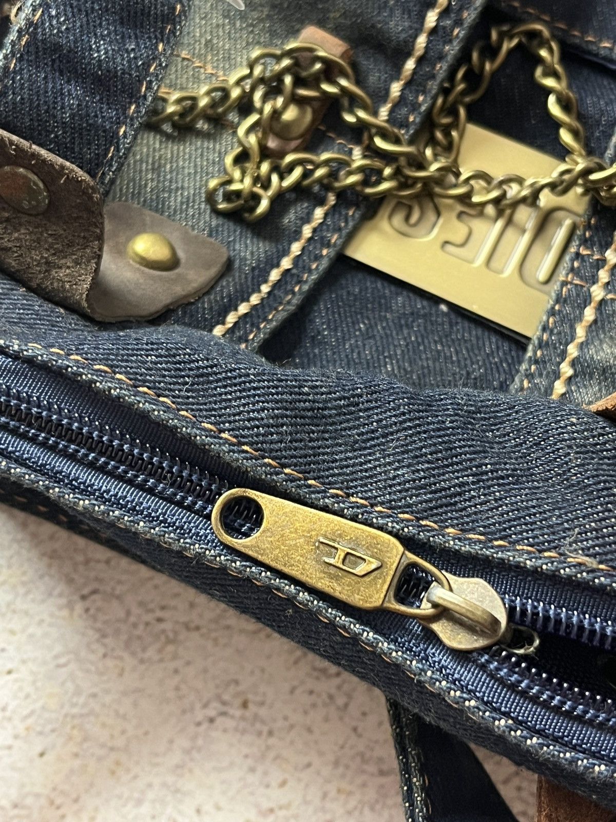 Diesel Vintage Diesel Spare Parts Avant Garde Shoulder Bag Denim Size ONE SIZE - 9 Thumbnail