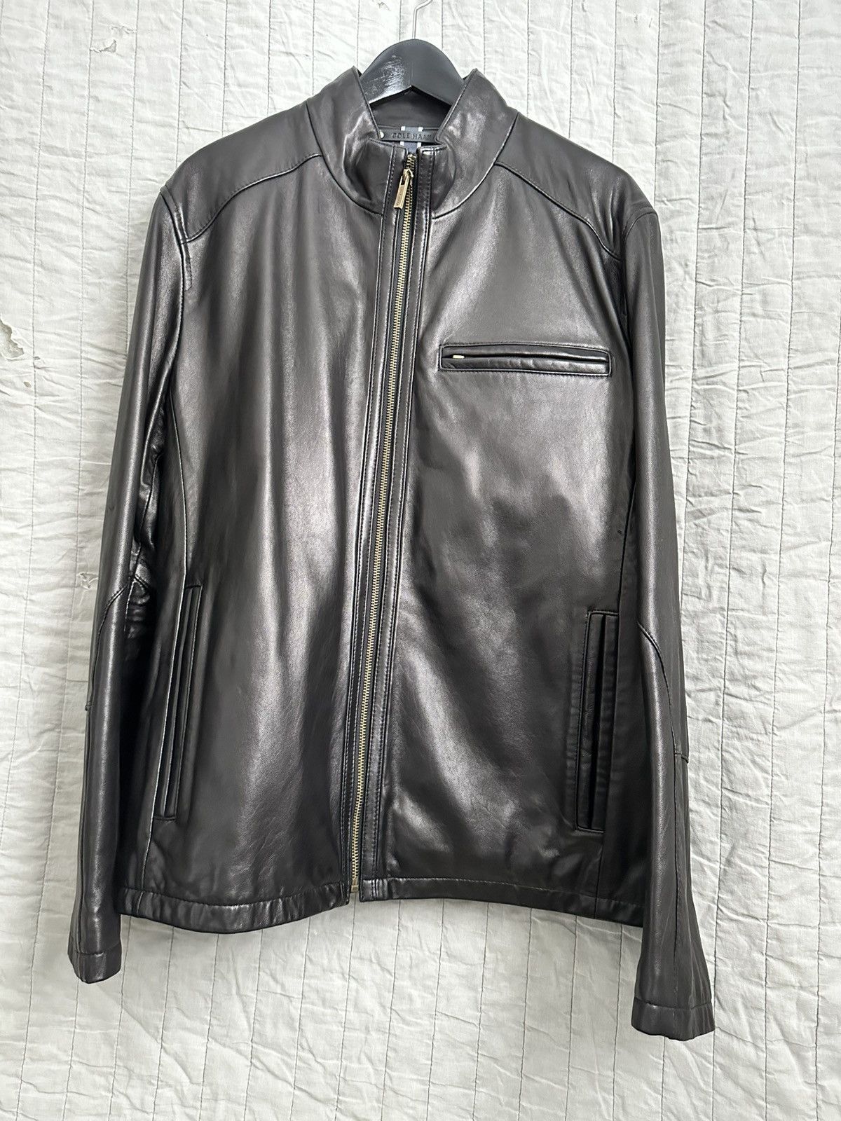 Cole Haan Cole Haan Leather Moto Jacket Size US L / EU 52-54 / 3 - 1 Thumbnail