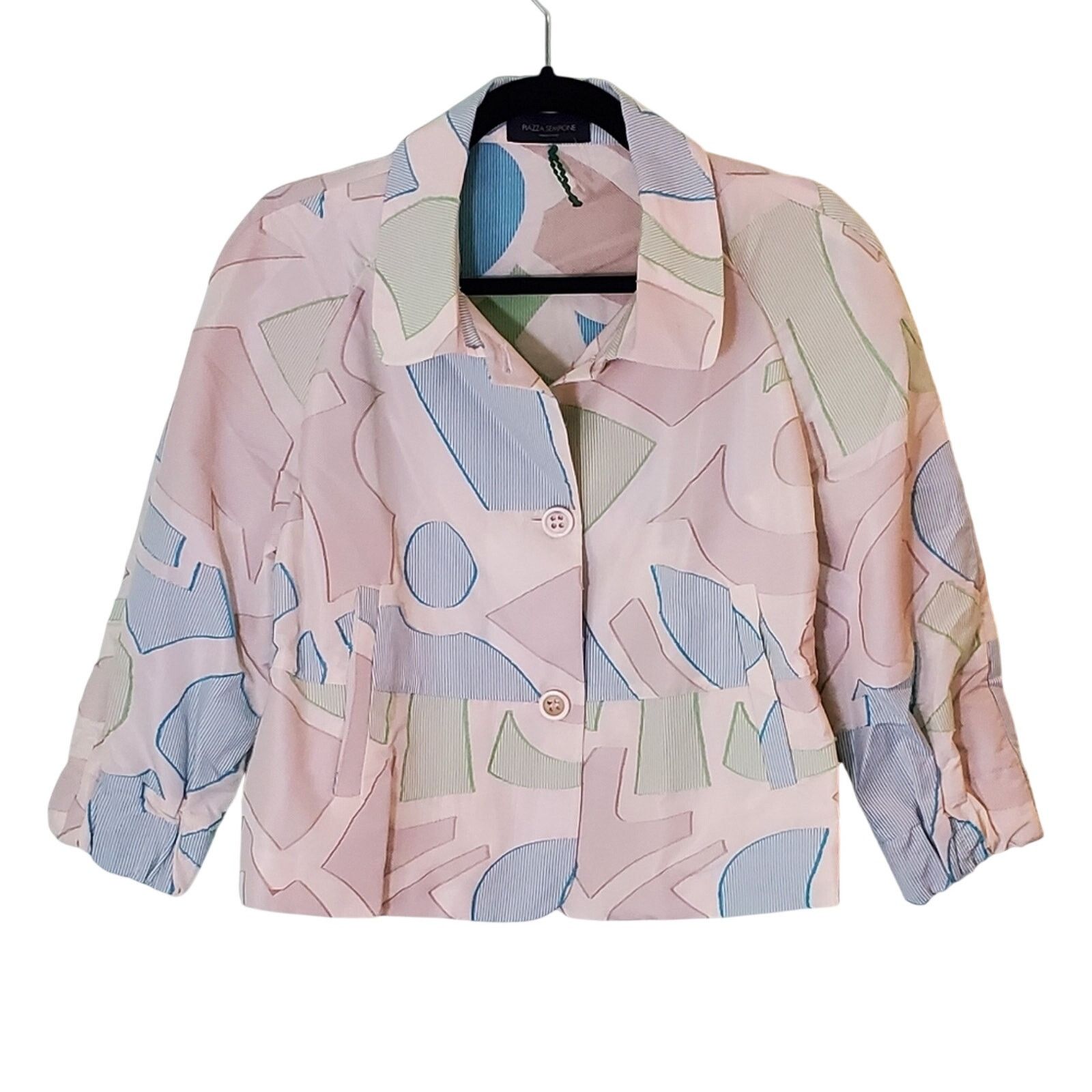Piazza Sempione VINTAGE Piazza Sempione Modern Print Crop Blazer Size M / US 6-8 / IT 42-44 - 1 Thumbnail