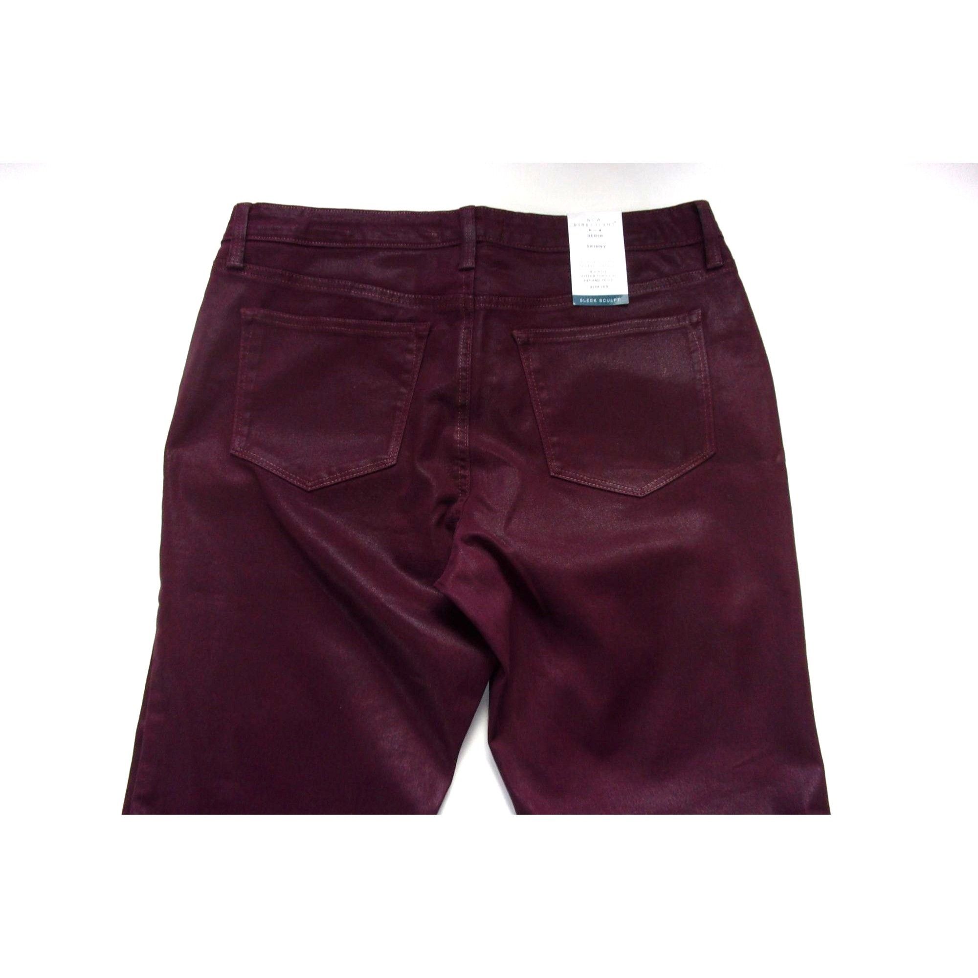 Other New Directions Womens Burgundy Coated Jeans Size 6 Slim Fit Size 28" / US 6 / IT 42 - 3 Thumbnail