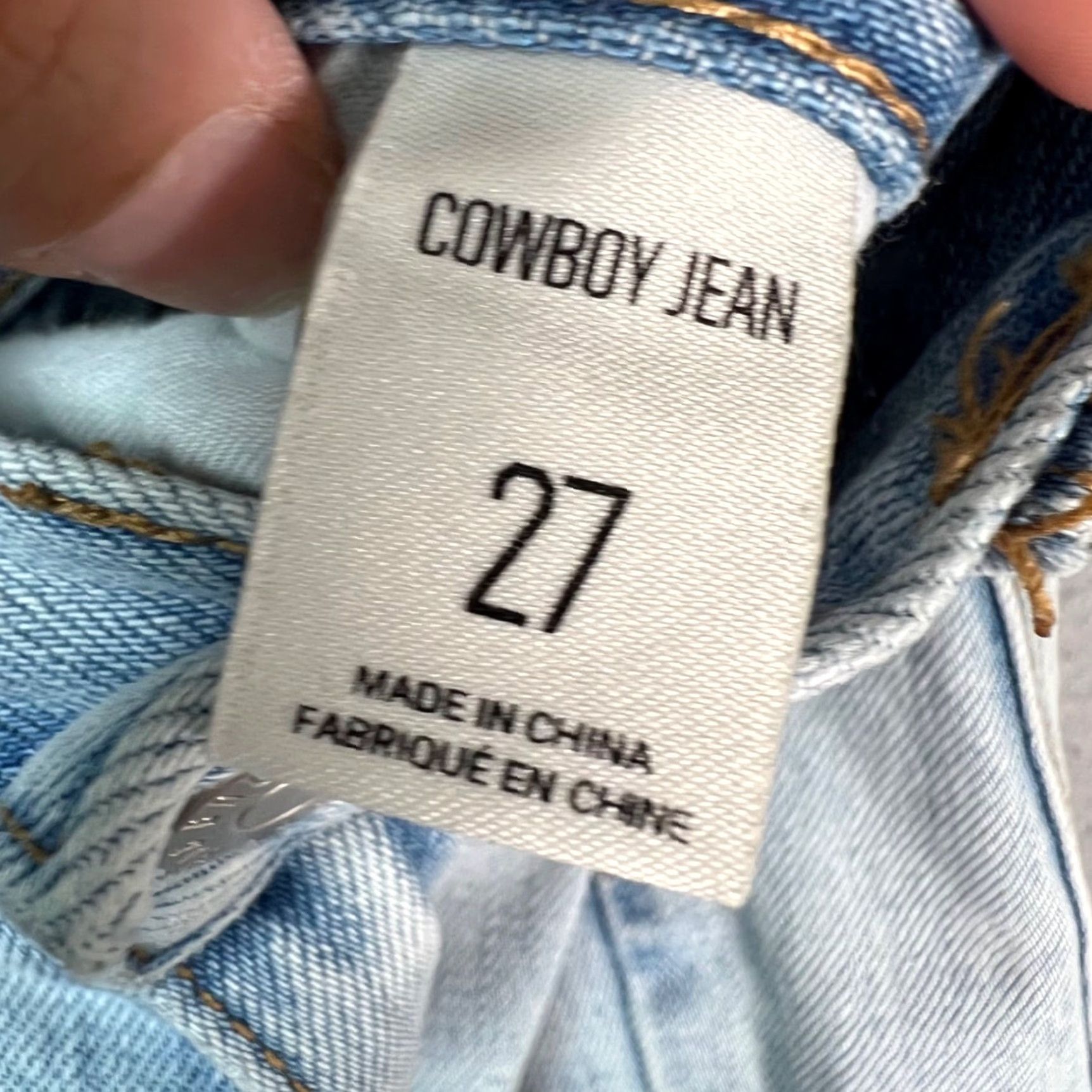 Bdg BDG Womens Jeans 27 Cowboy Tie-Dye Denim Mid-Rise 5-Pocket Straight Blue Denim Vintage No XS-? Size 27" / US 4 / IT 40 - 4 Thumbnail
