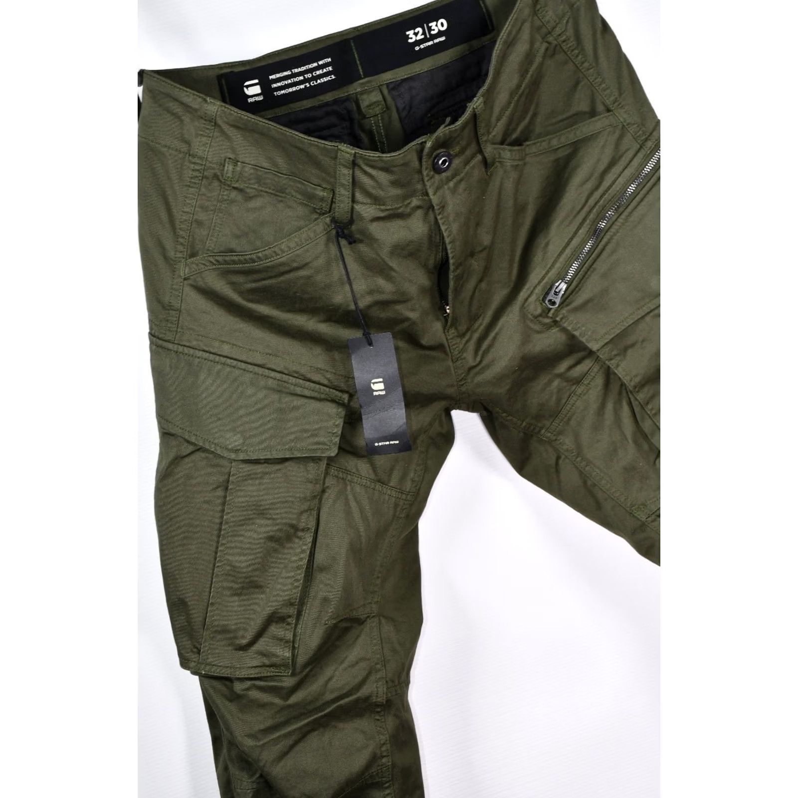 G-Star G-Star Rovic Zip 3D Regular Tapered Green Cargo Pants Men W32 L30 Size US 32 / EU 48 - 3 Thumbnail