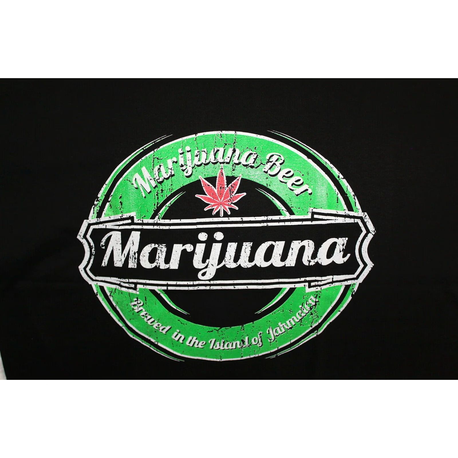 Vintage VINTAGE Marijuana Beer T-Shirt Men L Black Funny Jamaica 100% Cotton Graphic Tee Size US L / EU 52-54 / 3 - 2 Thumbnail