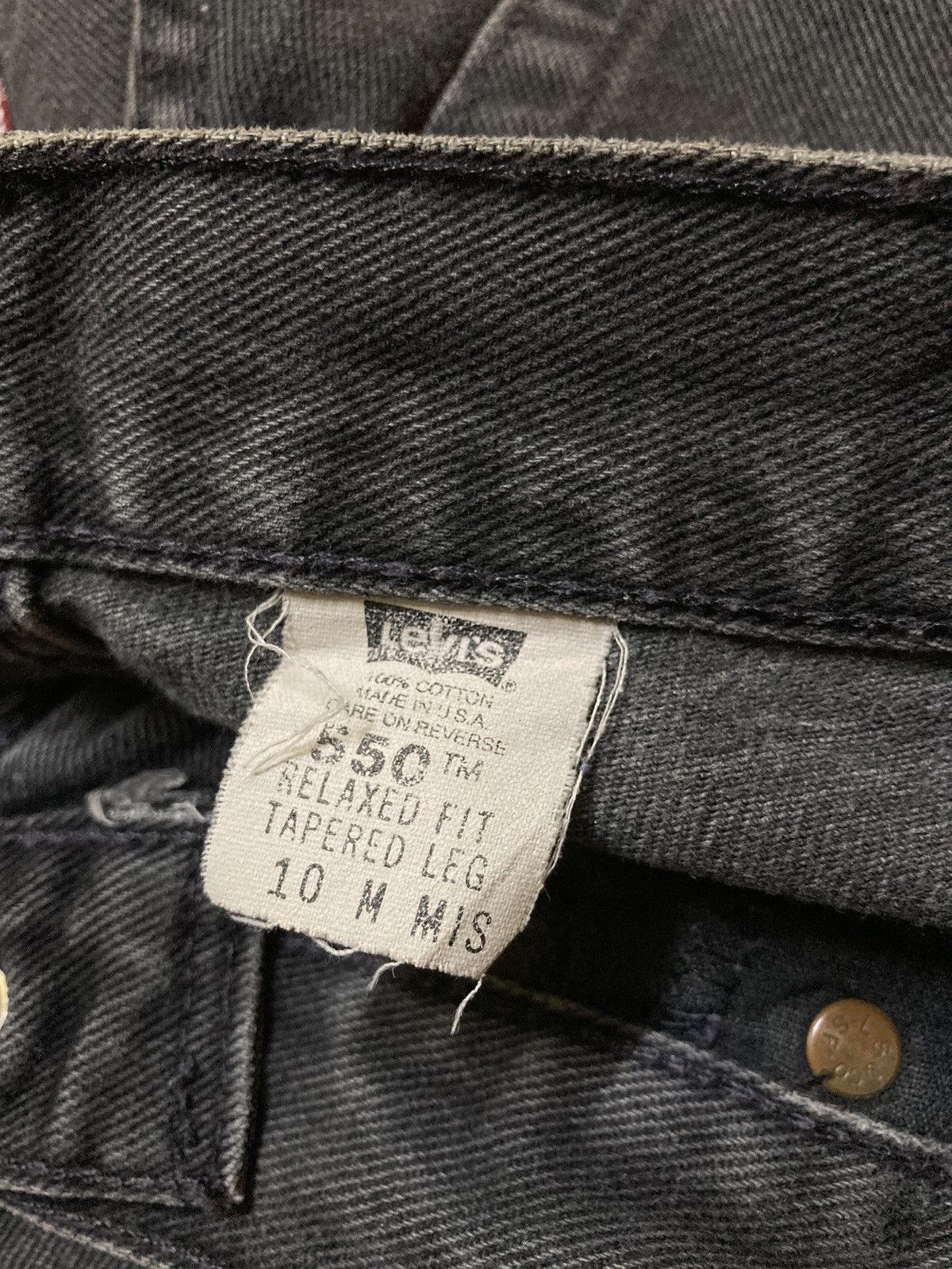 Levi's Vintage Levis 550 Black Relaxed Fit Tapered Leg USA Size US 30 / EU 46 - 14 Thumbnail