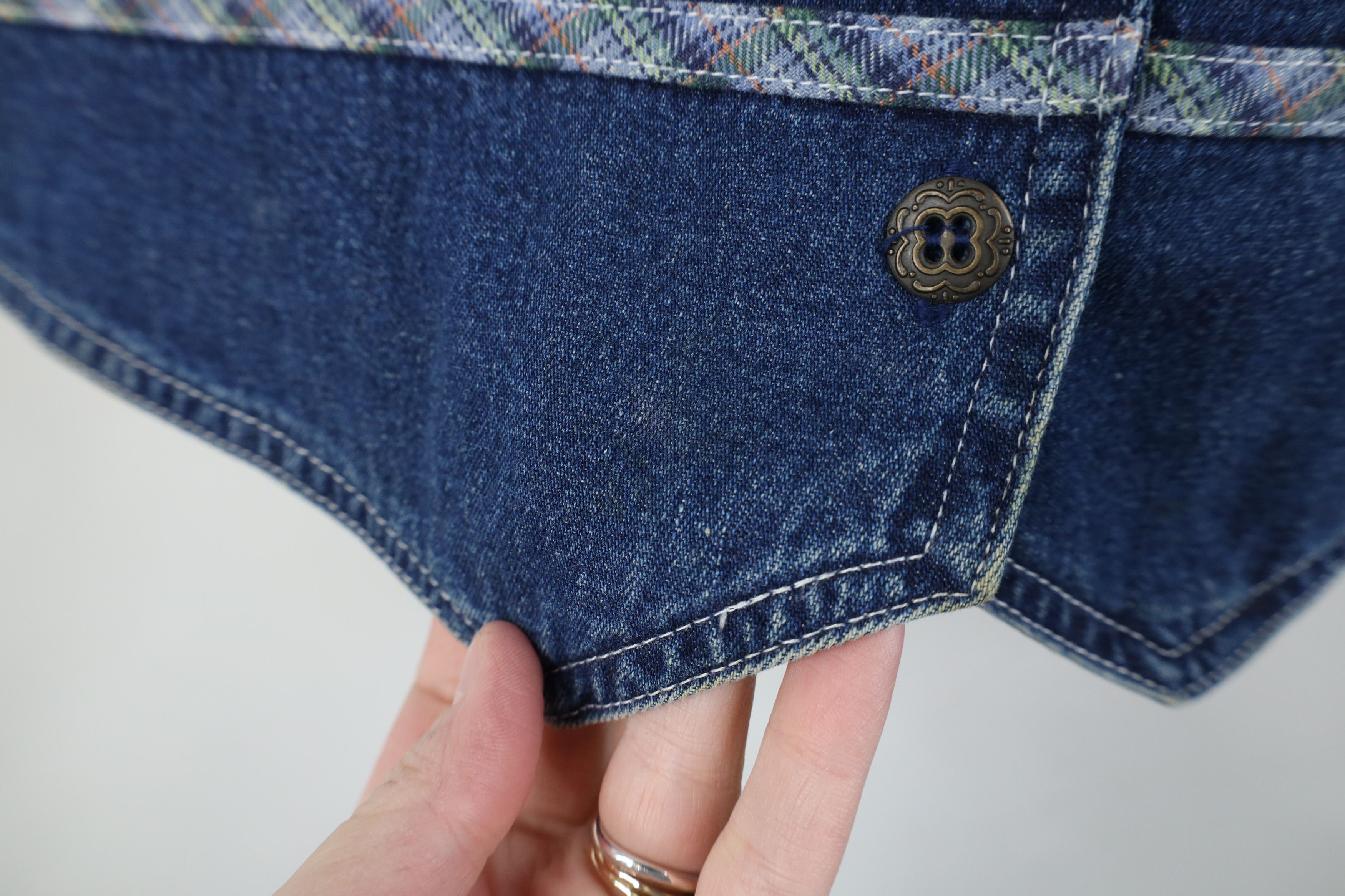 Vintage Vintage 90s Streetwear Striped Buckle Back Denim Vest Jacket Size XXL / US 16-18 / IT 52-54 - 4 Thumbnail