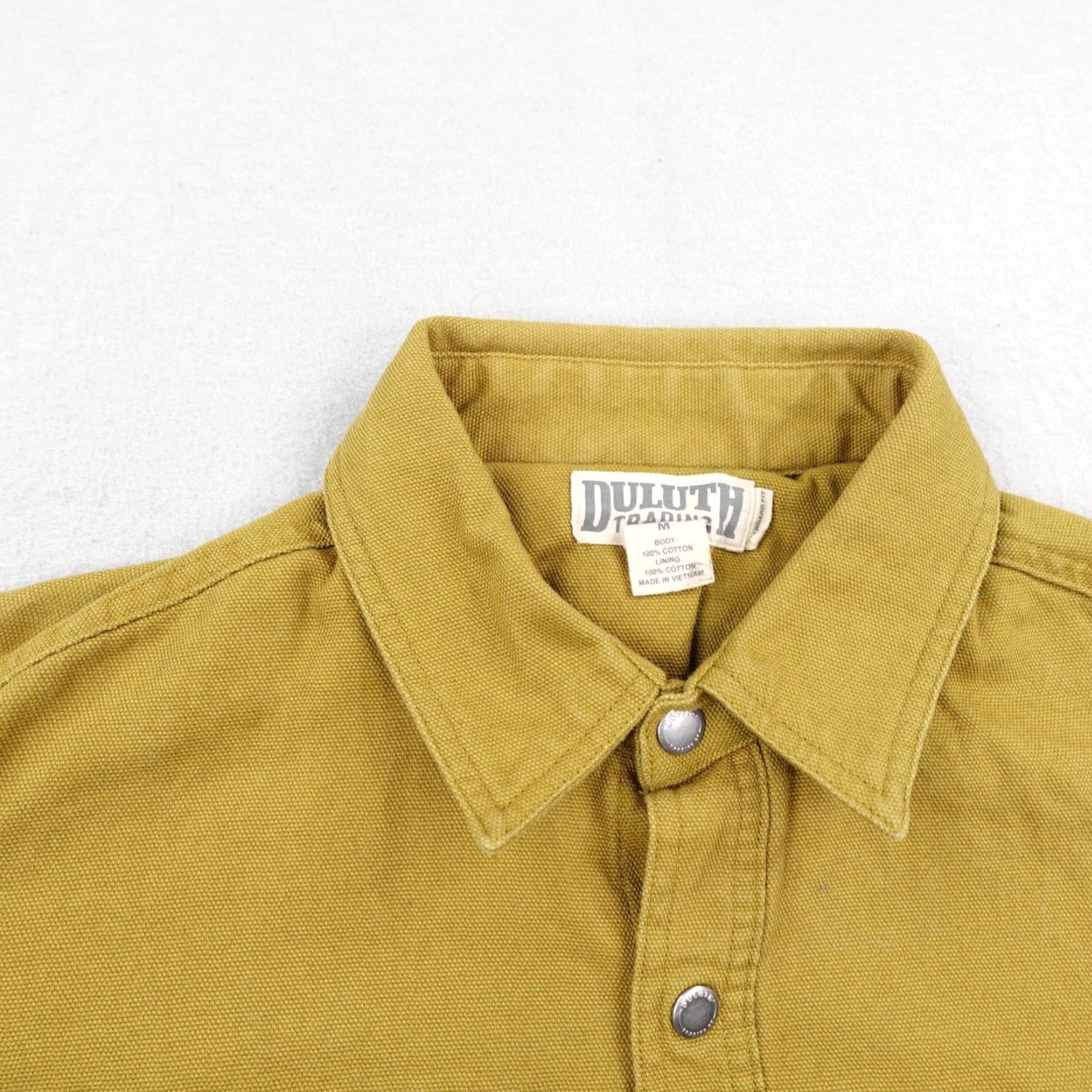 Duluth Trading Company Duluth Trading Co Shacket Mens Medium Beige Canvas Flannel-Lined Pockets Button Outdoor Workwear Casual Travel Size US M / EU 48-50 / 2 - 2 Thumbnail