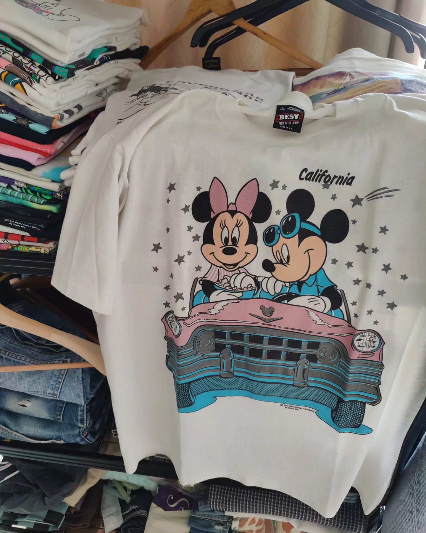 Disney × Mickey Mouse × Vintage vintage 90s - Mickey ❤️ Minnie (double-sided) Size L / US 10 / IT 46 - 8 Thumbnail