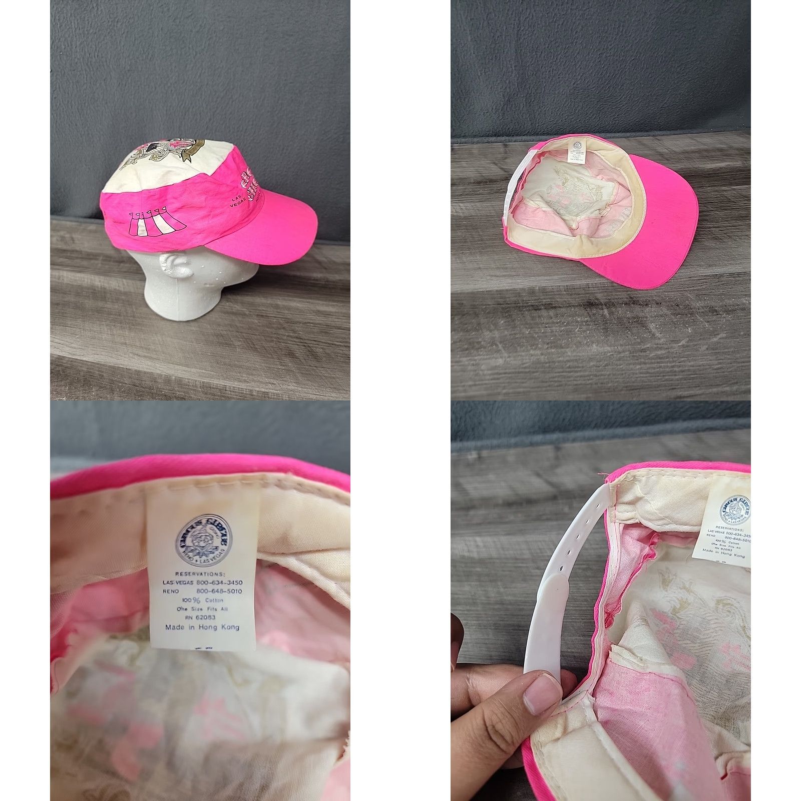 Pinko Circus Circus Hat Mens SnapBack Adjustable Baseball Cap Pink Painter Cap Las Vegas Reno Hotel Casino Front Patch Size ONE SIZE - 8 Thumbnail
