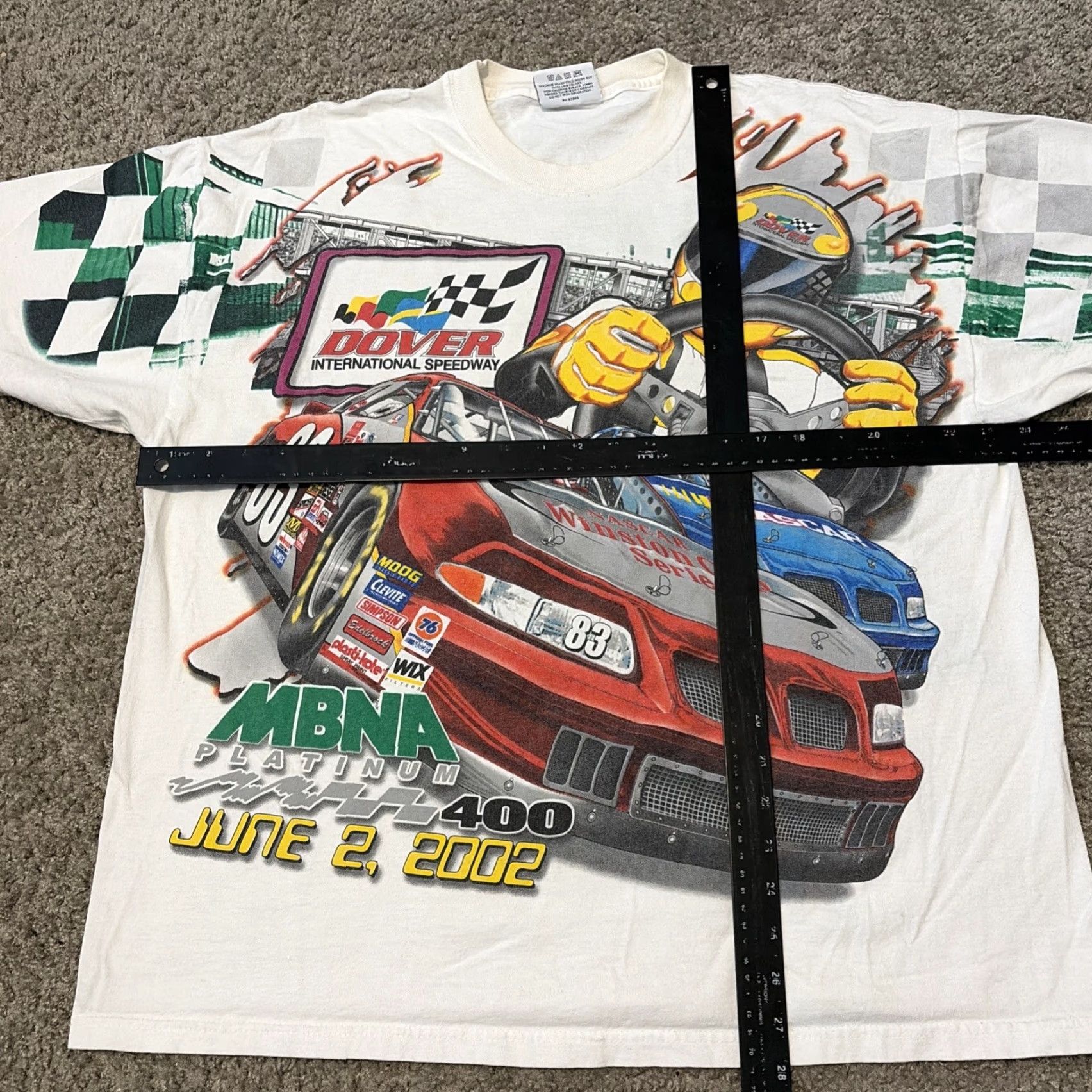 Chase Authentics VINTAGE Dover Speedway NASCAR Racing All Over Print T-Shirt Large White Mens L Chase Authentics Size US L / EU 52-54 / 3 - 8 Thumbnail