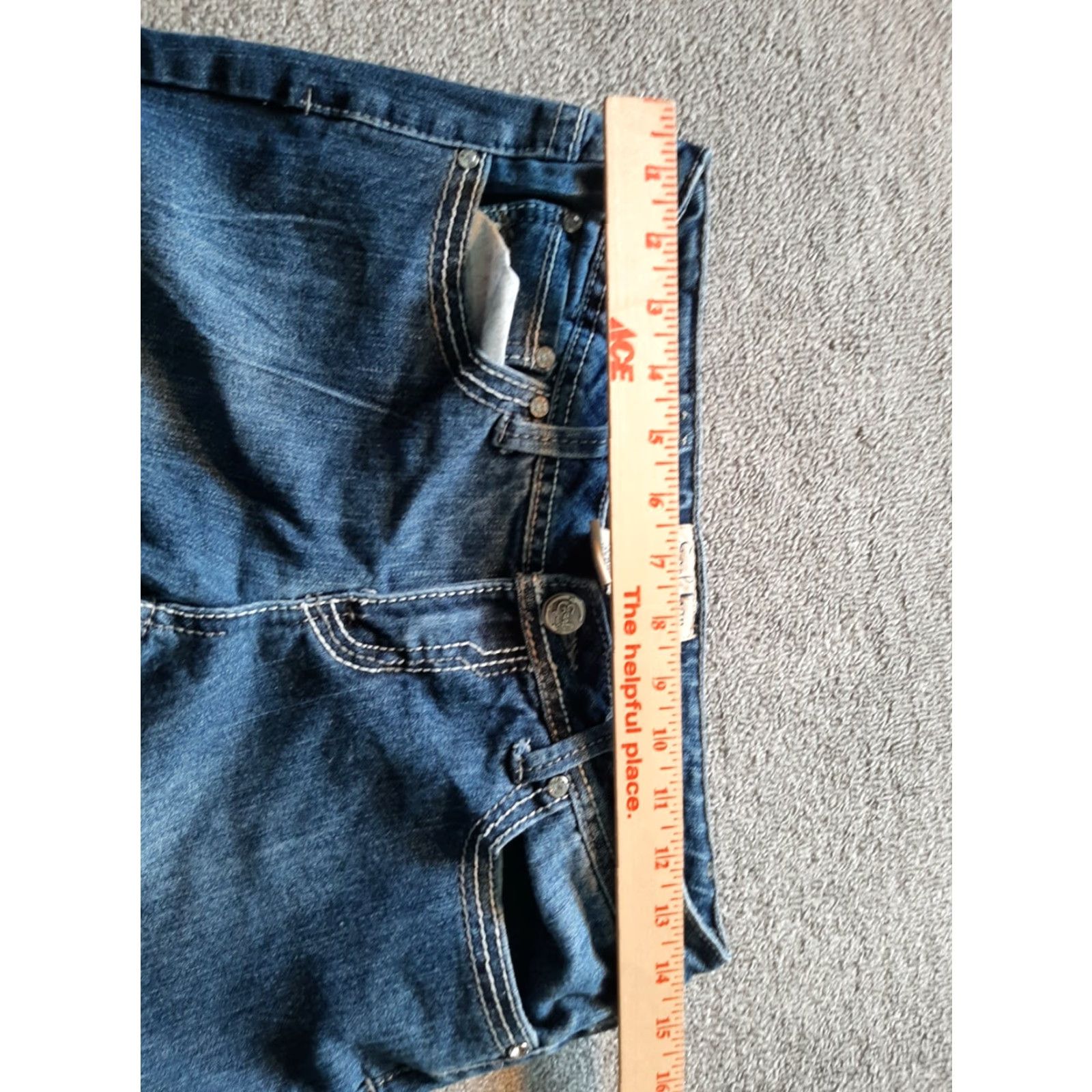 Vintage Earl Jeans Women's Capris Beaded Petite Size 6 Denim Blue Pants Capris Regular Zip Size 28" / US 6 / IT 42 - 4 Thumbnail