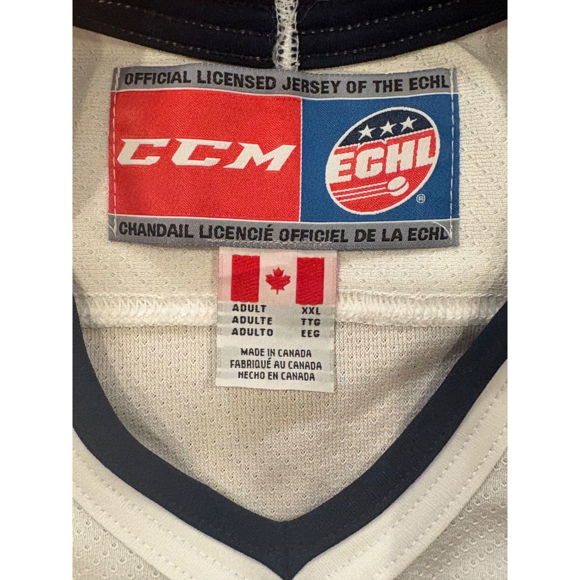 Ccm Rare CCM Evansville IceMen Defunct ECHL Hockey Jersey White Size US XXL / EU 58 / 5 - 6 Thumbnail