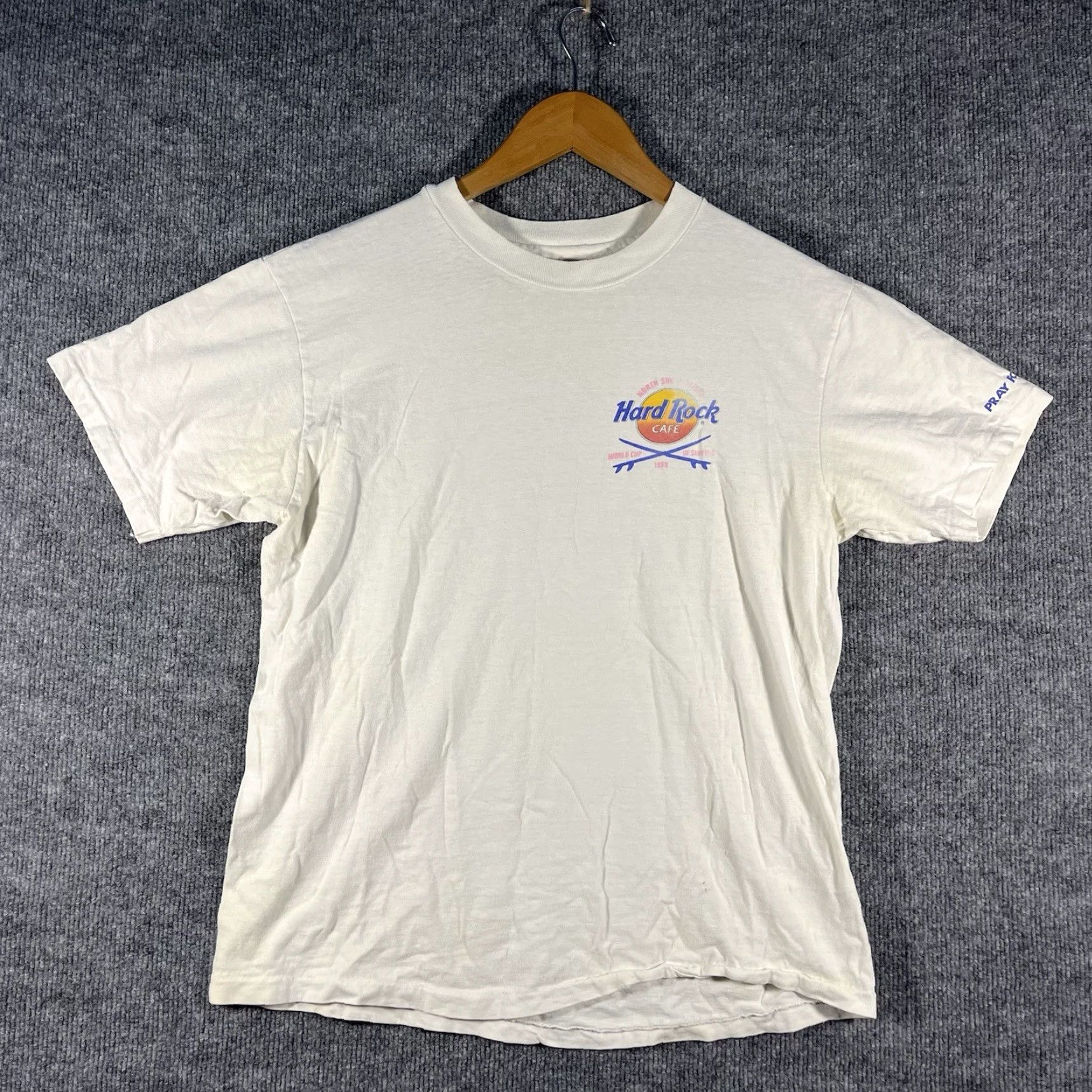 Hard Rock Cafe VINTAGE Hard Rock Cafe T-Shirt 90s Surfing Graphic Print Large White Mens Size US L / EU 52-54 / 3 - 3 Thumbnail