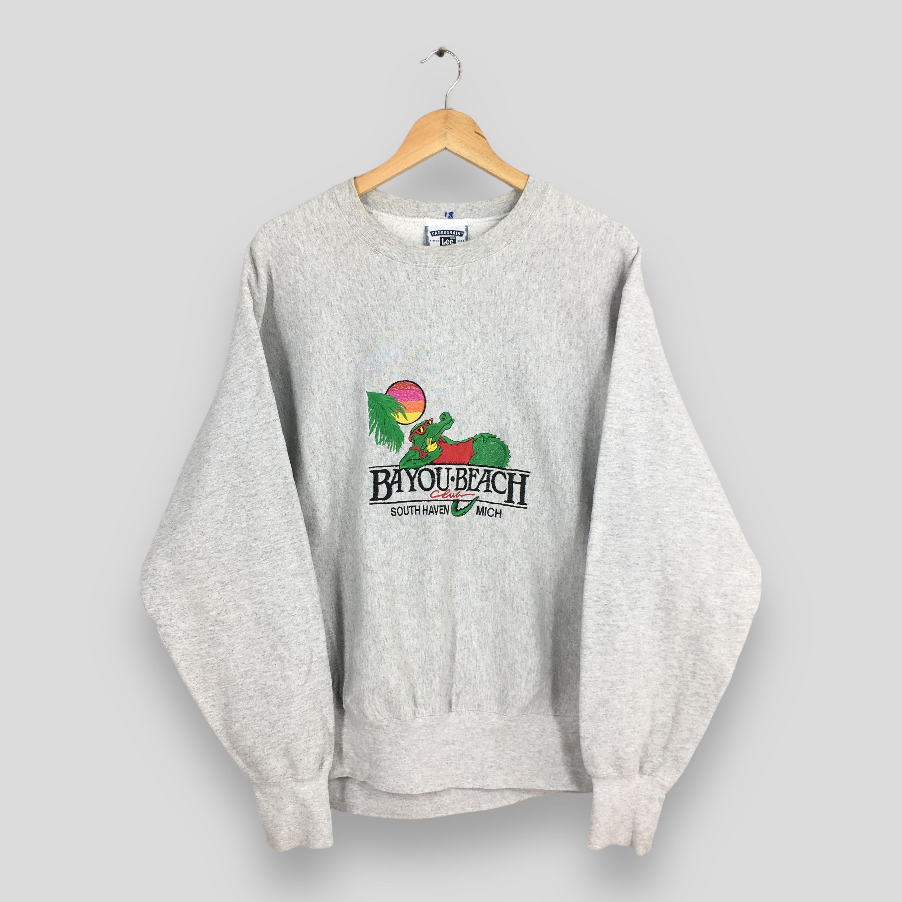 Lee × Vintage Vintage Bayou Beach Club Gray Sweatshirt Large Size US L / EU 52-54 / 3 - 1 Thumbnail
