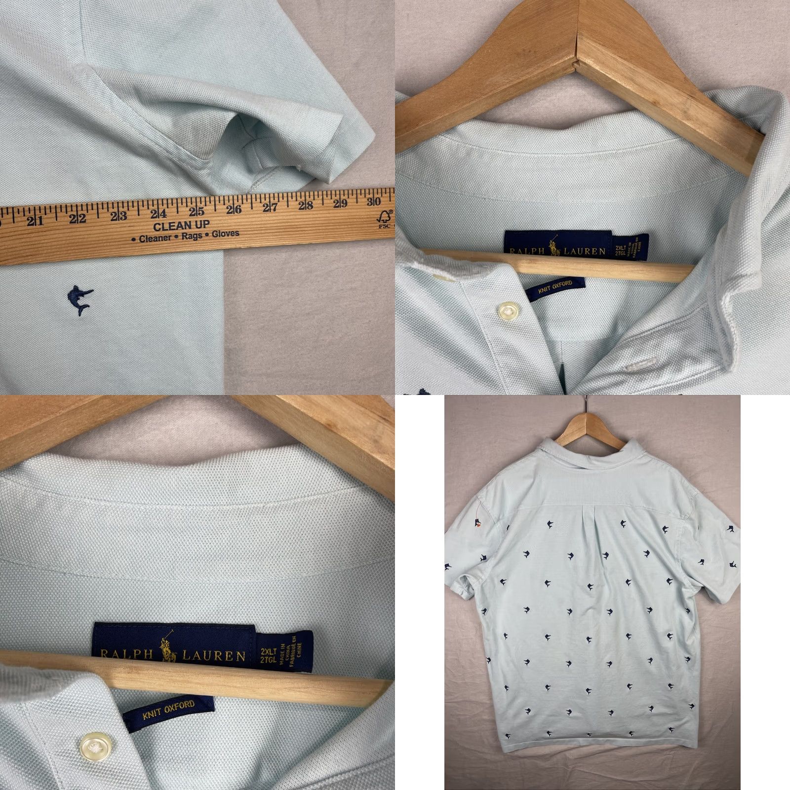 Ralph Lauren Ralph Lauren Polo Shirt Mens 2XL Blue Knit Oxford Button Down Shirt Size US XXL / EU 58 / 5 - 8 Thumbnail