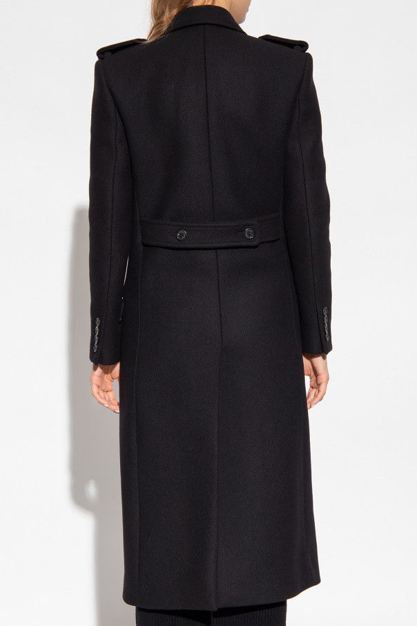 o1b1hav110724 Long Double-Breasted Officer Coat in Black