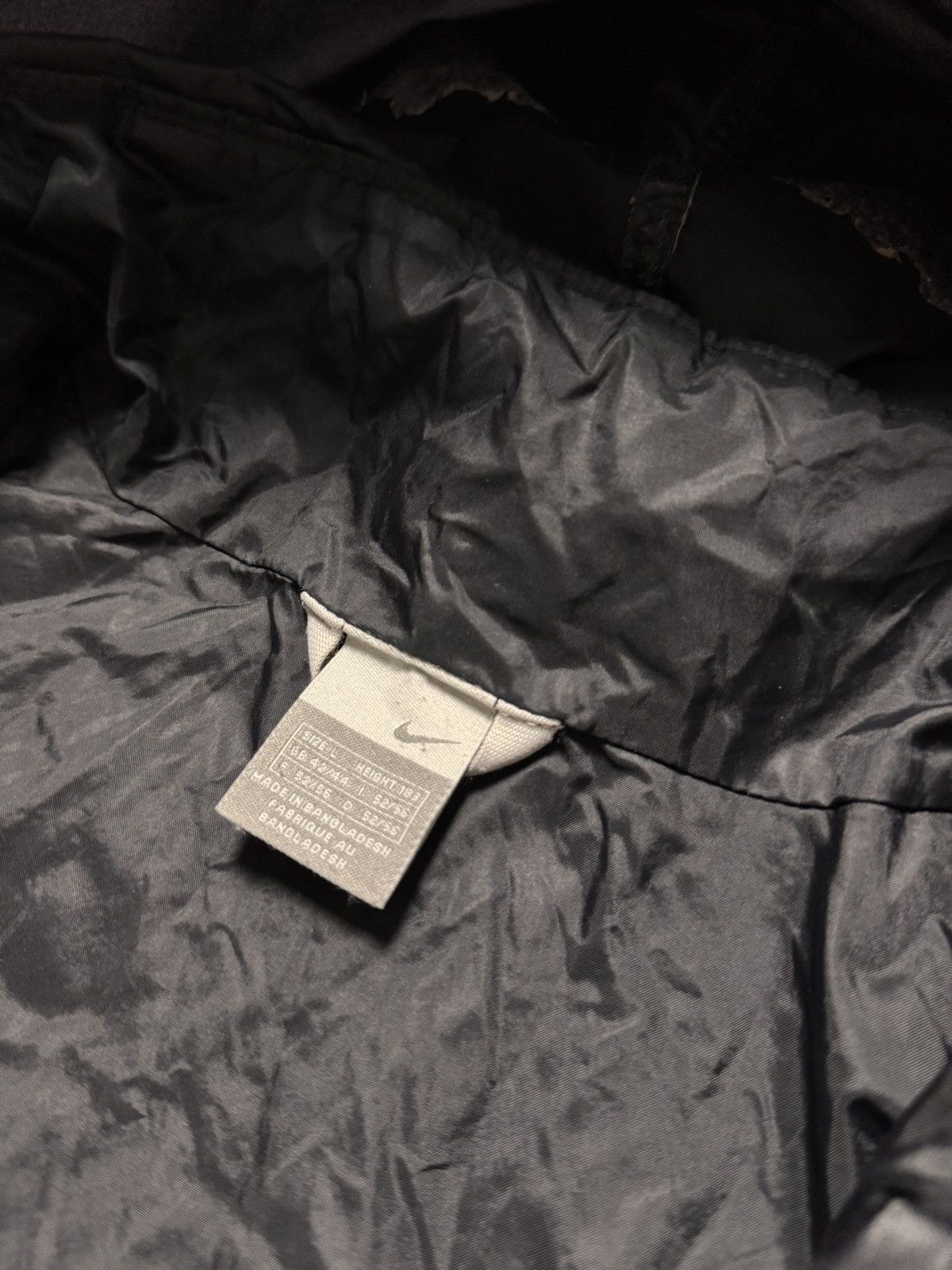 Nike × Vintage 00s Nike Vintage Nylon Oversize Drill Hooded Jacket Y2K Size US L / EU 52-54 / 3 - 9 Thumbnail