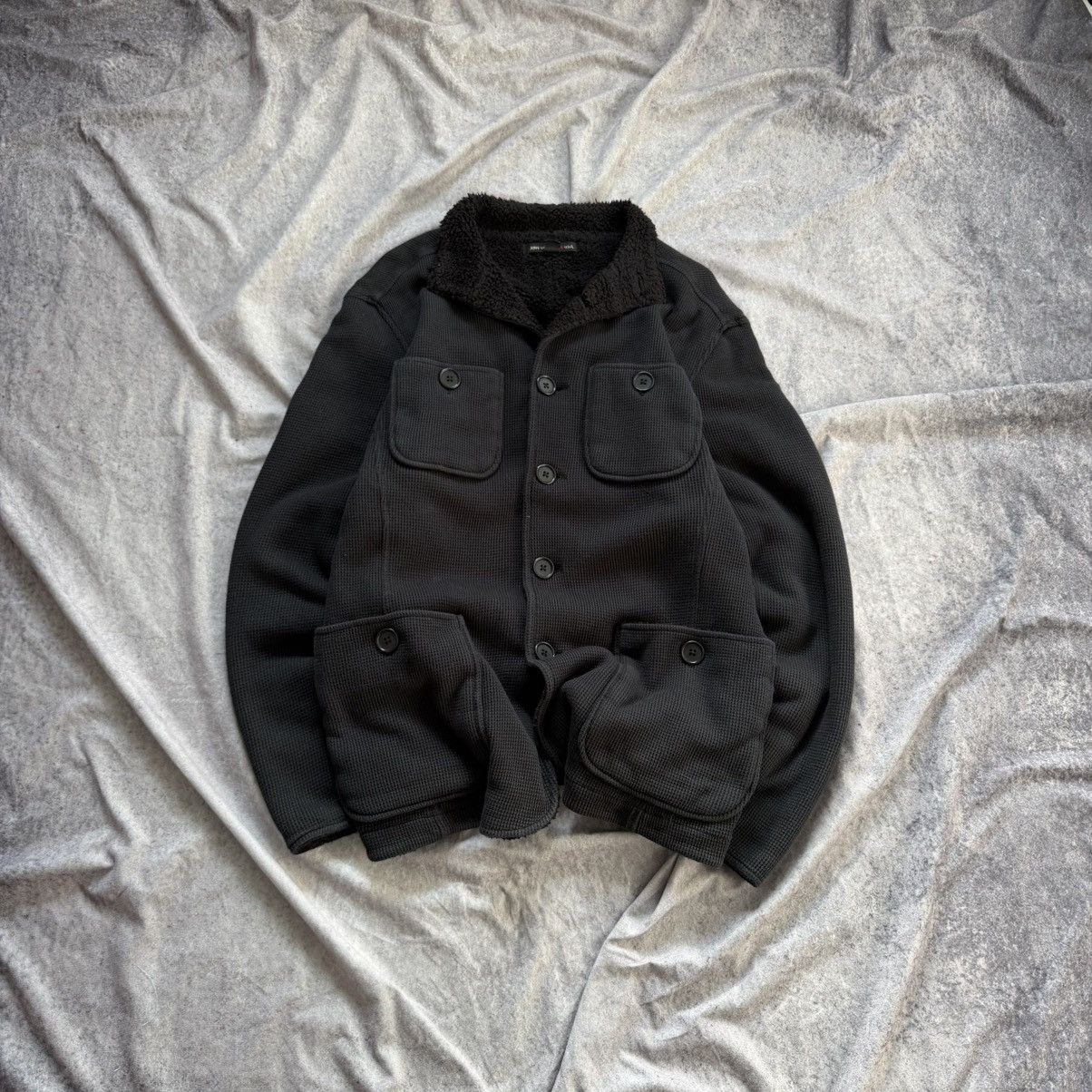 John Varvatos John Varvatos USA Black Waffle Knit Utility Sherpa Jacket Size US S / EU 44-46 / 1 - 1 Thumbnail