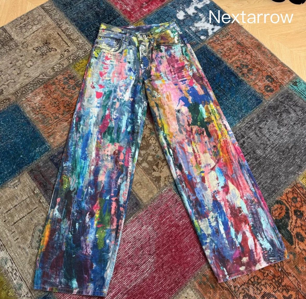 Acne Studios Acne studios Baggy color low-waisted wide-leg pants Size US 36 / EU 52 - 1 Thumbnail