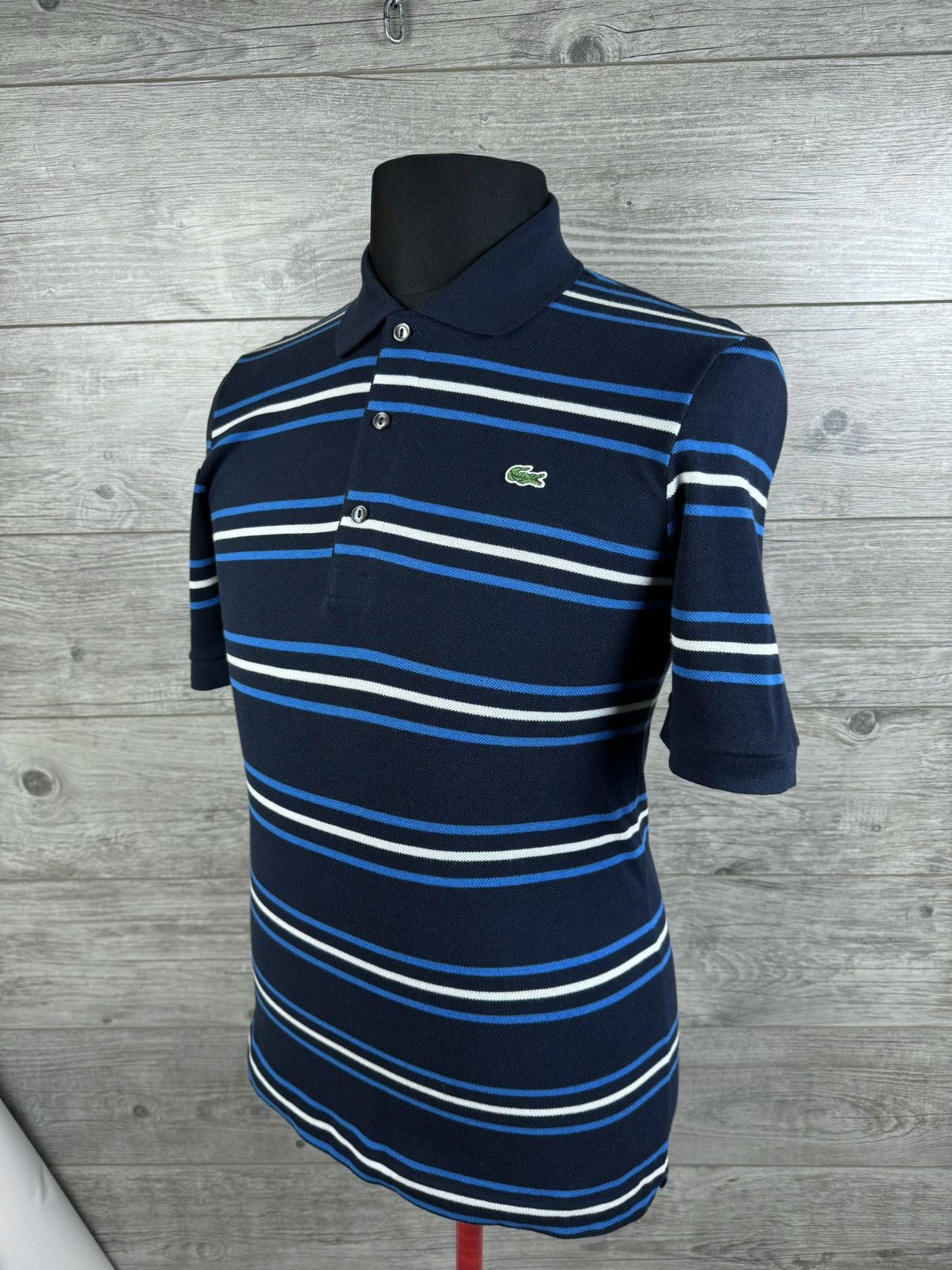 Vintage 🐊 LACOSTE STRIPED SHORT SLEEVE POLO SIZE S Size US S / EU 44-46 / 1 - 3 Thumbnail