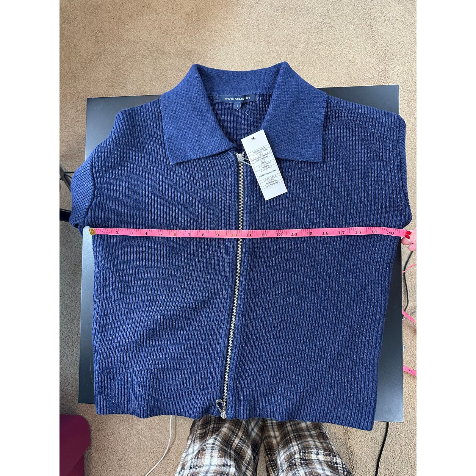 French Connection Indigo French Connection Janica Zip Cardigan Small Sweater Size S / US 4 / IT 40 - 4 Thumbnail