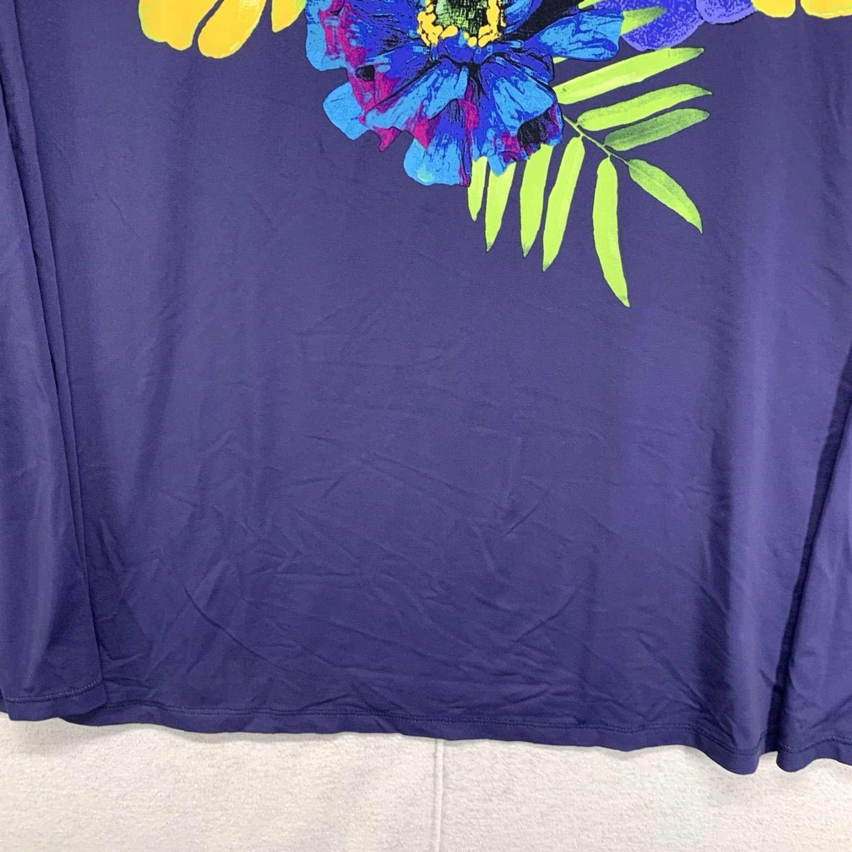 Lands' End VINTAGE Lands' End Women's Blouse 2X Plus Size Long Sleeve Floral Print Lightweight Stretchy Blue Casual Size XXL / US 16-18 / IT 52-54 - 6 Thumbnail