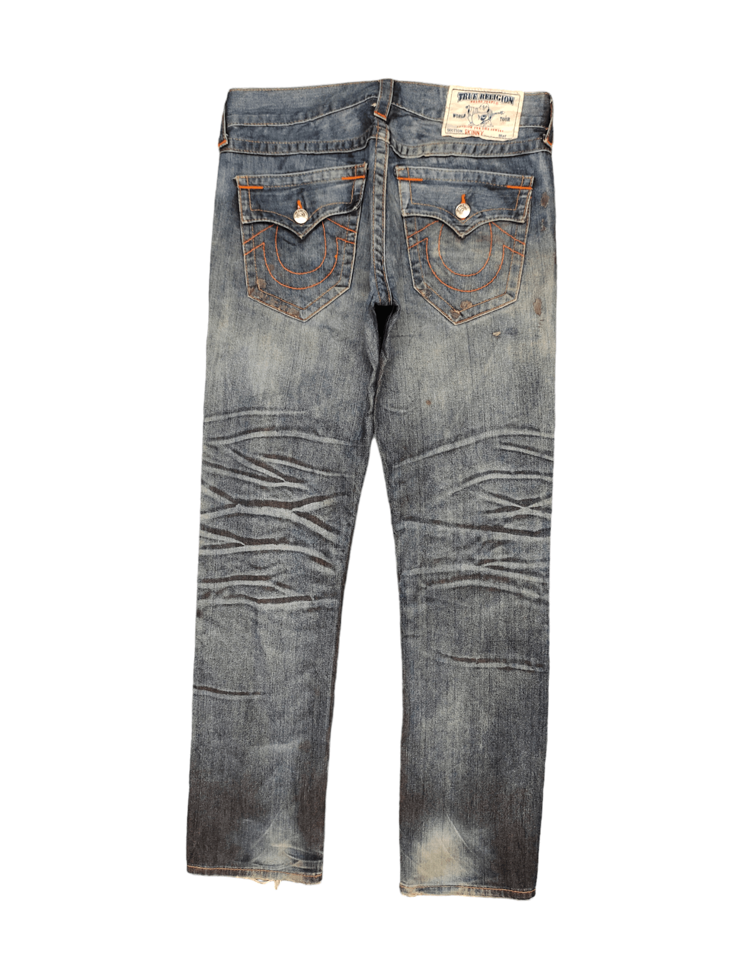 True Religion Vintage Y2k True Religion Skinny Distress Faded Denim Jeans Size US 32 / EU 48 - 2 Thumbnail
