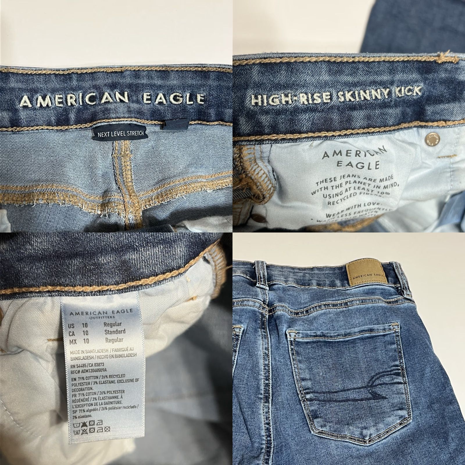 American Eagle Outfitters American Eagle Outfitters Jeans Womens 10 Regular High Rise Skinny Kick 29x31 Blue Stretch Denim 5-Pocket Logo Size 32" / US 10 / IT 46 - 8 Thumbnail