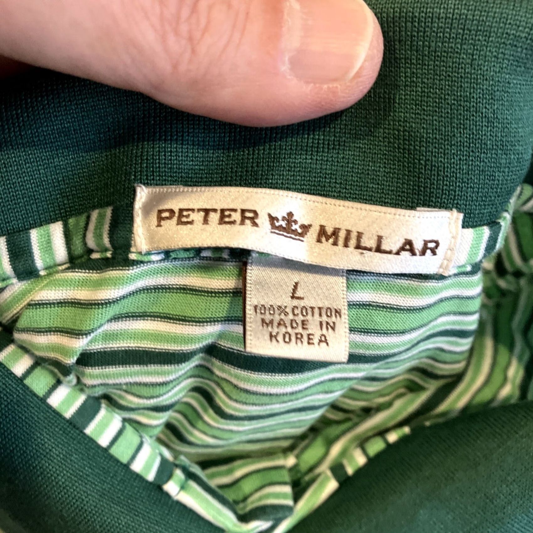 Peter Millar Peter Millar Green Stripe Golf Polo Large Hawaii The Experience at Koele Men Size US L / EU 52-54 / 3 - 7 Thumbnail