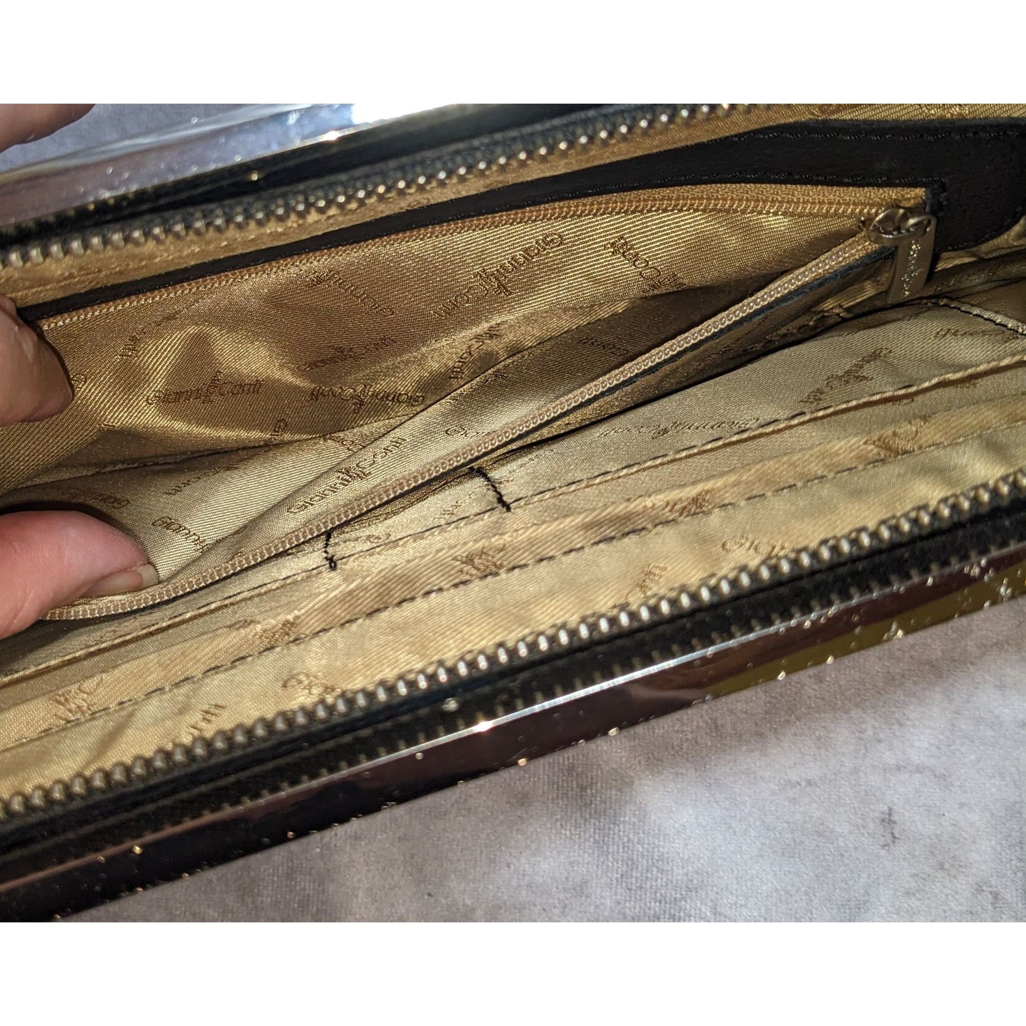 Other Gianni Conti Black Leather Clutch Purse With Silver Accent B Size ONE SIZE - 4 Thumbnail