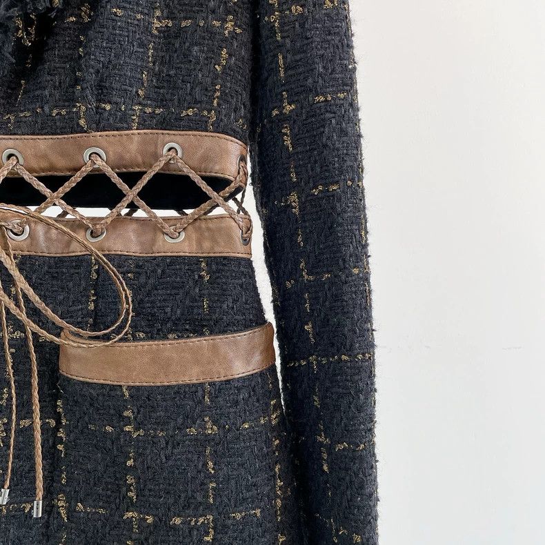 Chanel Chanel Black Zongzi exposed waist tie coat Size XXS / US 00 / IT 34 - 4 Thumbnail