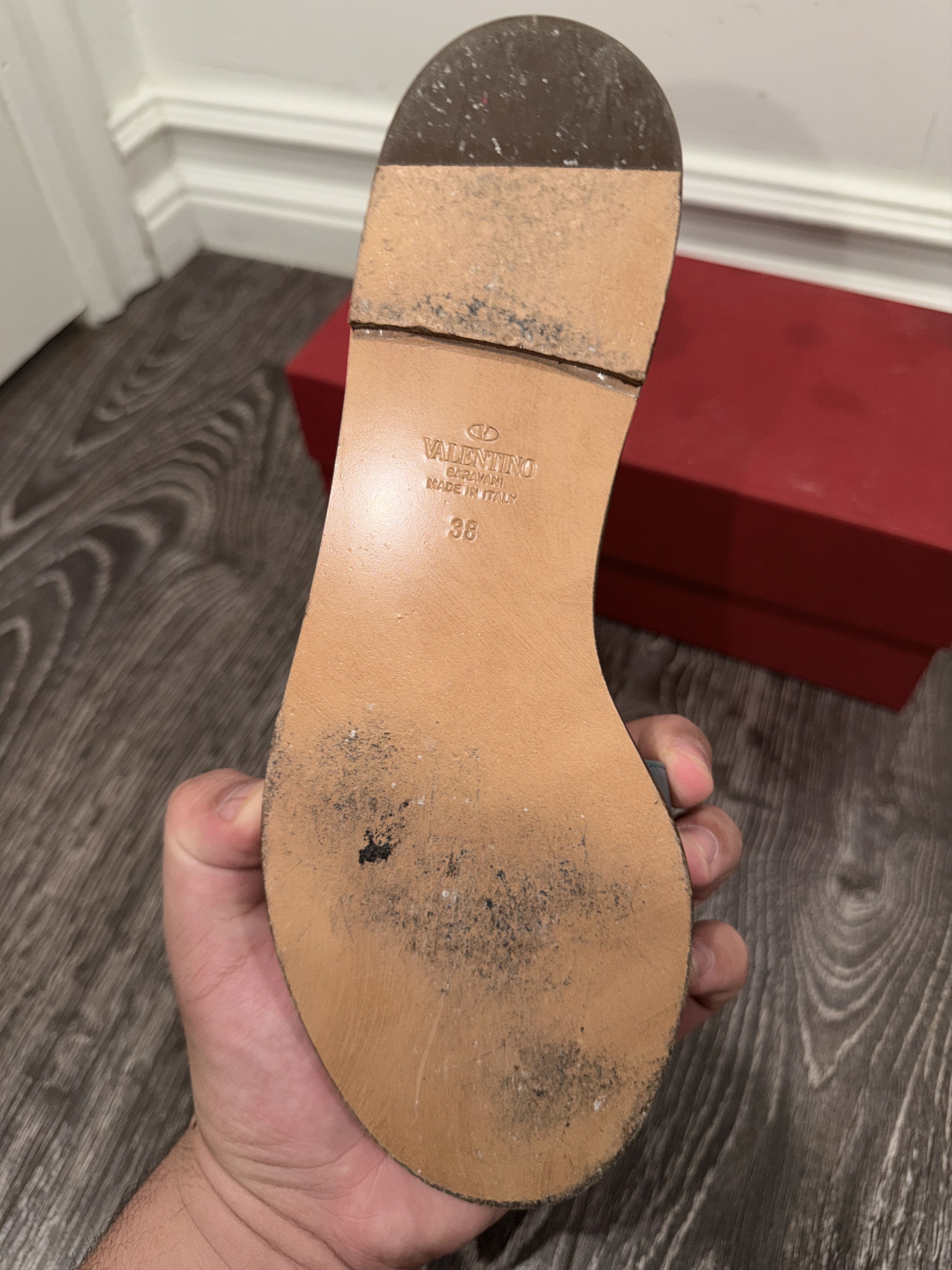 Valentino VLogo leather sandal Size US 8 / IT 38 - 3 Thumbnail