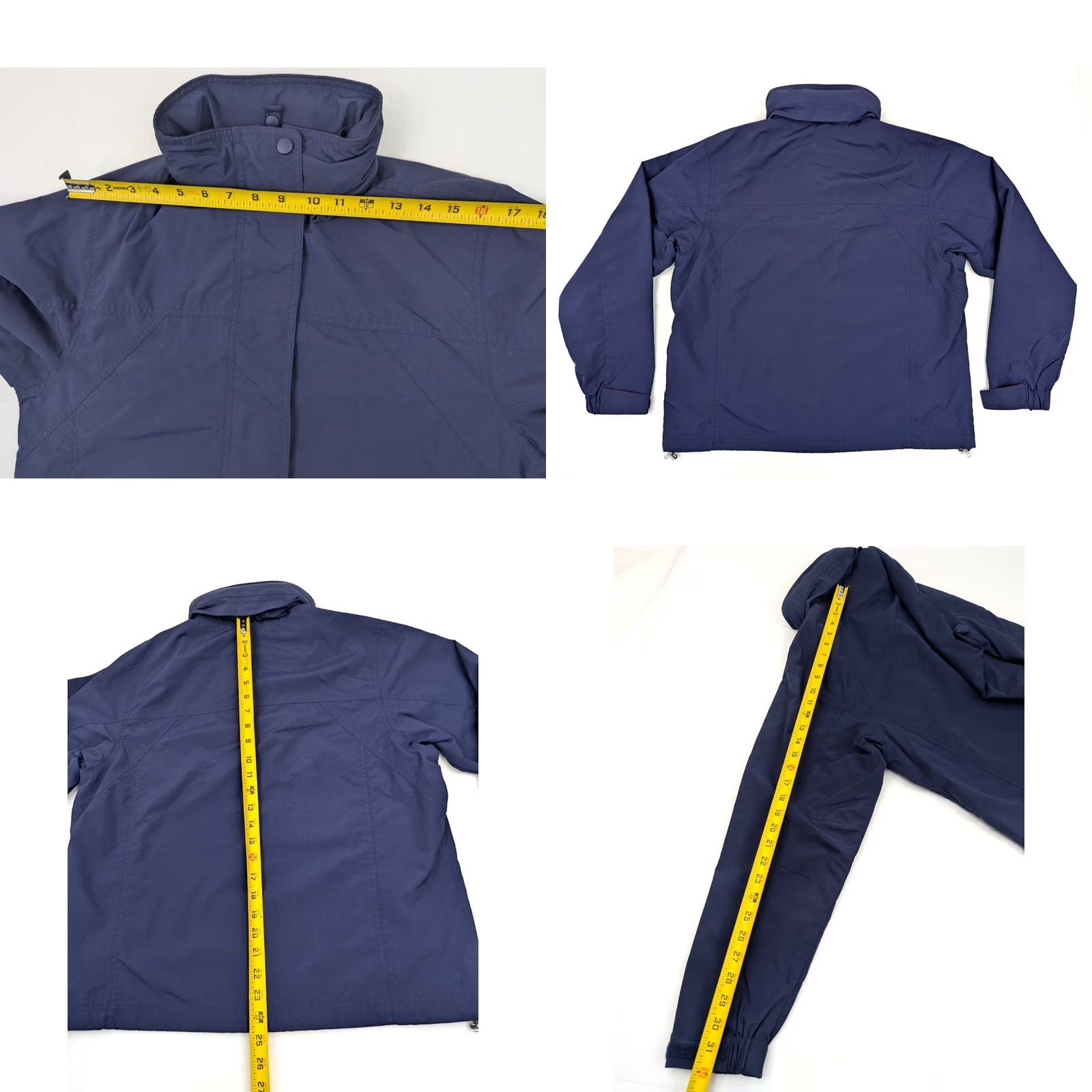 Vintage VINTAGE LL Bean Rain Jacket Women M Reg Navy Blue Stowaway Hood Hooded Zipper Logo Button Liner Not Included Jacket Size M / US 6-8 / IT 42-44 - 8 Thumbnail