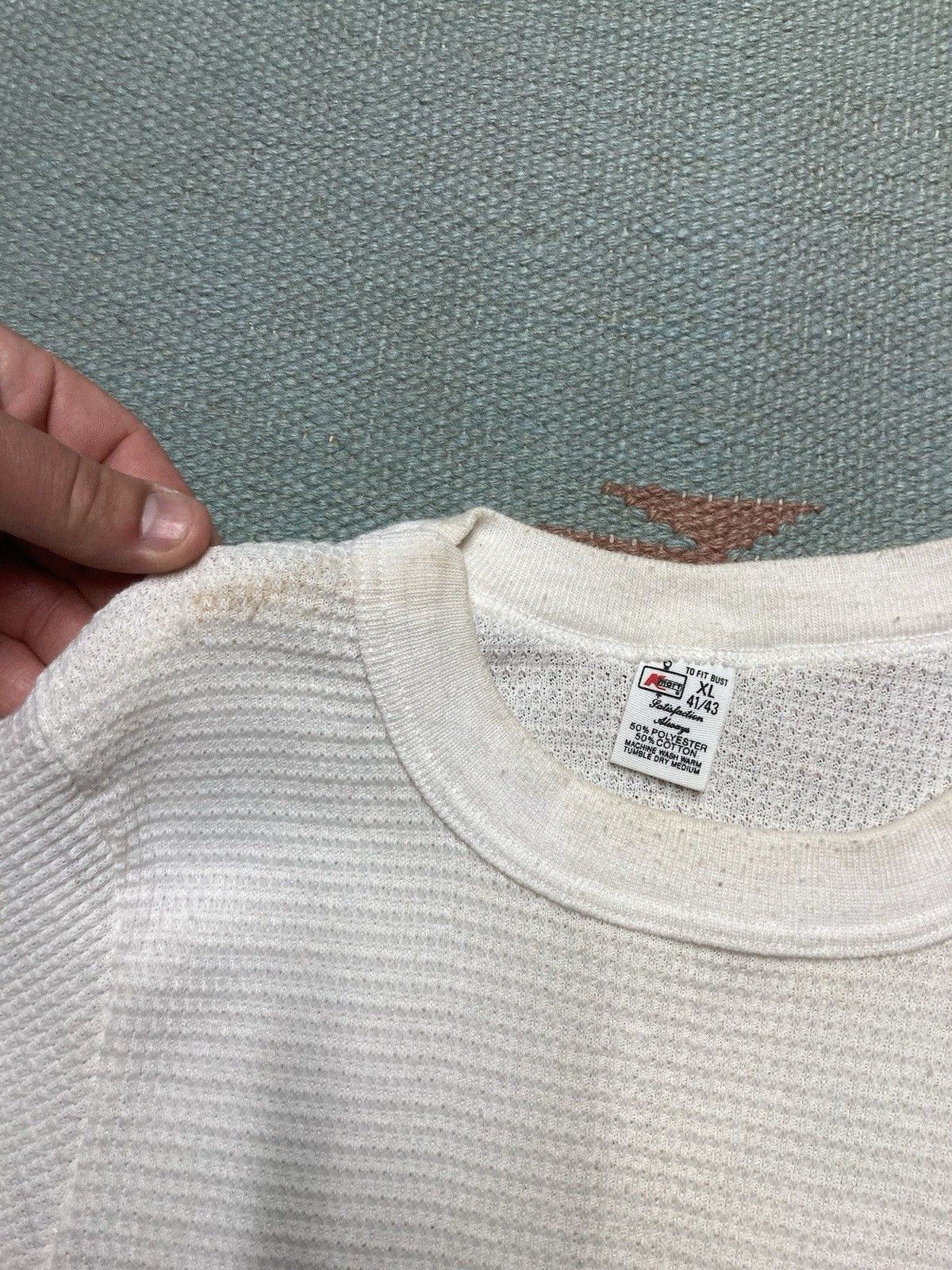 Vintage 70s waffle knit thermal shirt Kmart grunge base women’s XL Size XL / US 12-14 / IT 48-50 - 4 Thumbnail