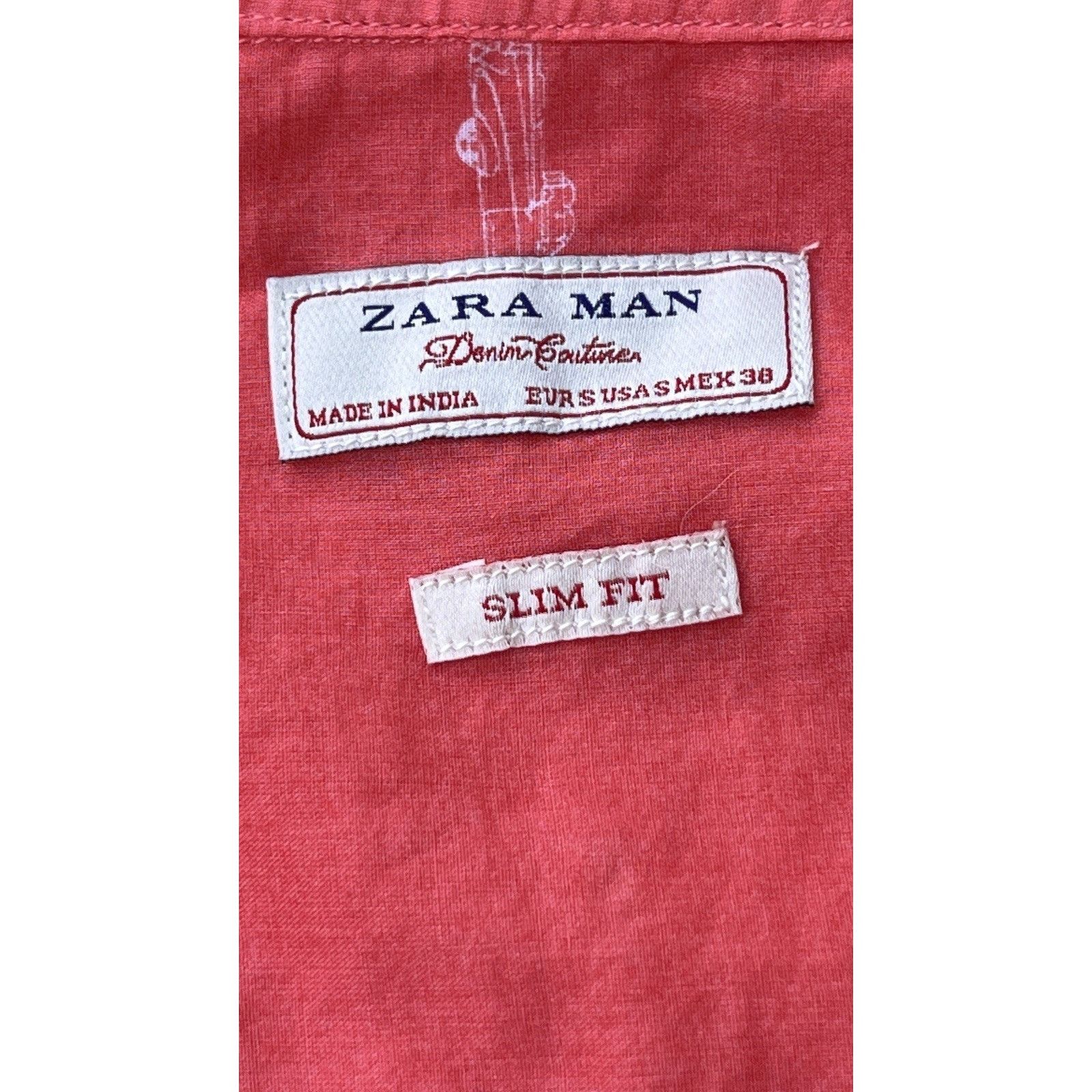 Zara Zara Man Coral Printed Cotton Short Sleeve Slim Fit Shirt Si Size US S / EU 44-46 / 1 - 7 Thumbnail