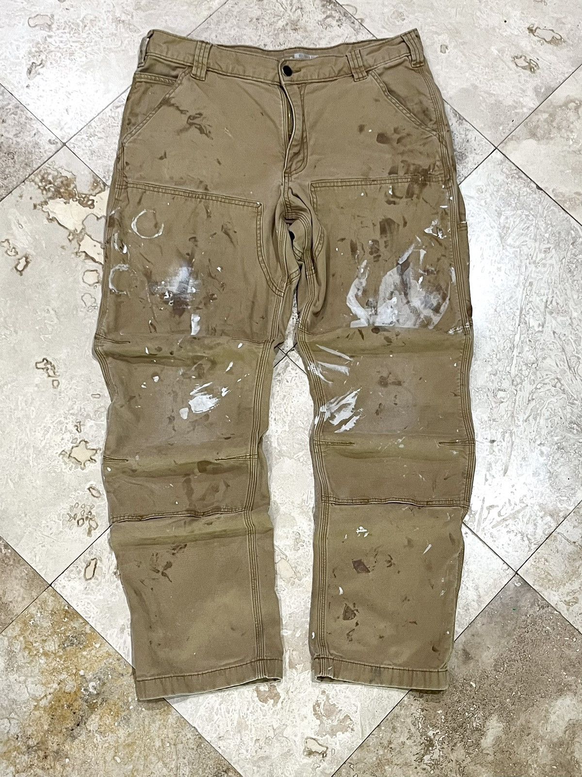 Carhartt Double Knee Painters Khaki Work Pants Size US 34 / EU 50 - 1 Thumbnail