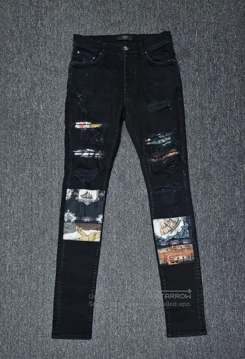 Amiri Amiri Distressed Patchwork Denim Jeans. Size US 30 / EU 46 - 1 Thumbnail