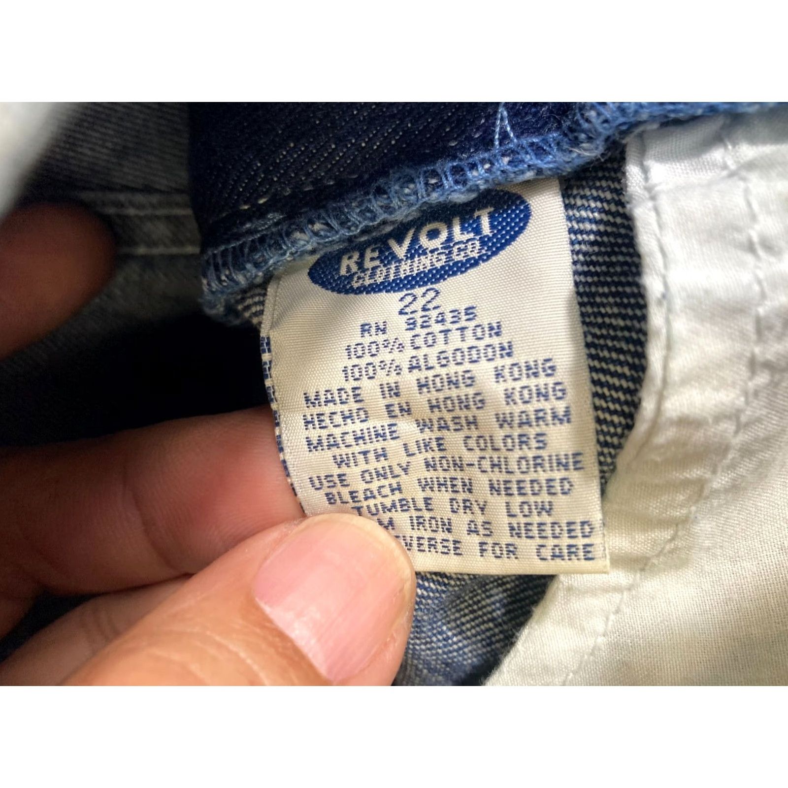 Denime Revolt Bootcut Womens Jeans 22 Blue Denim Striped Straight Leg Waistband Pockets Jeans 90s Womens (Plus) Blue Size 40" / US 18 - 7 Thumbnail