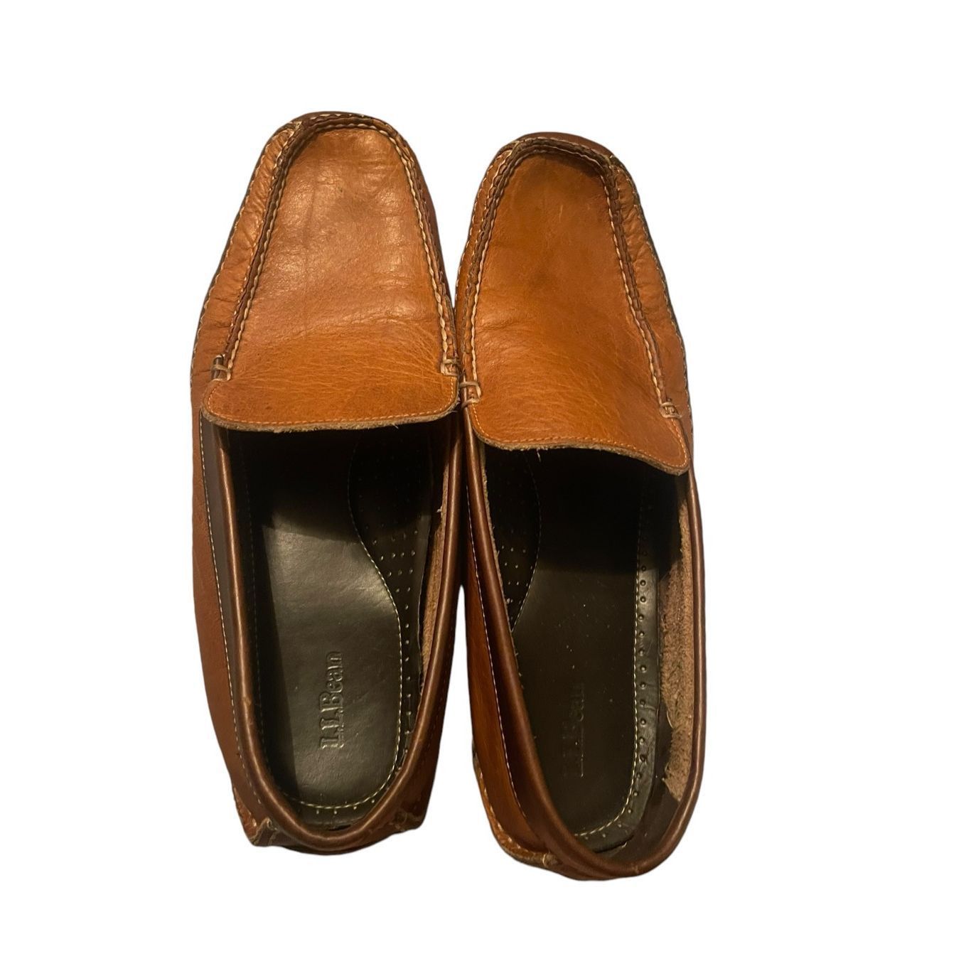 L.L. Bean L.L. Bean Mens Brown Solid Leather Slip On Flat Loafers Shoes Size 12 D Size US 12 / EU 45 - 8 Thumbnail