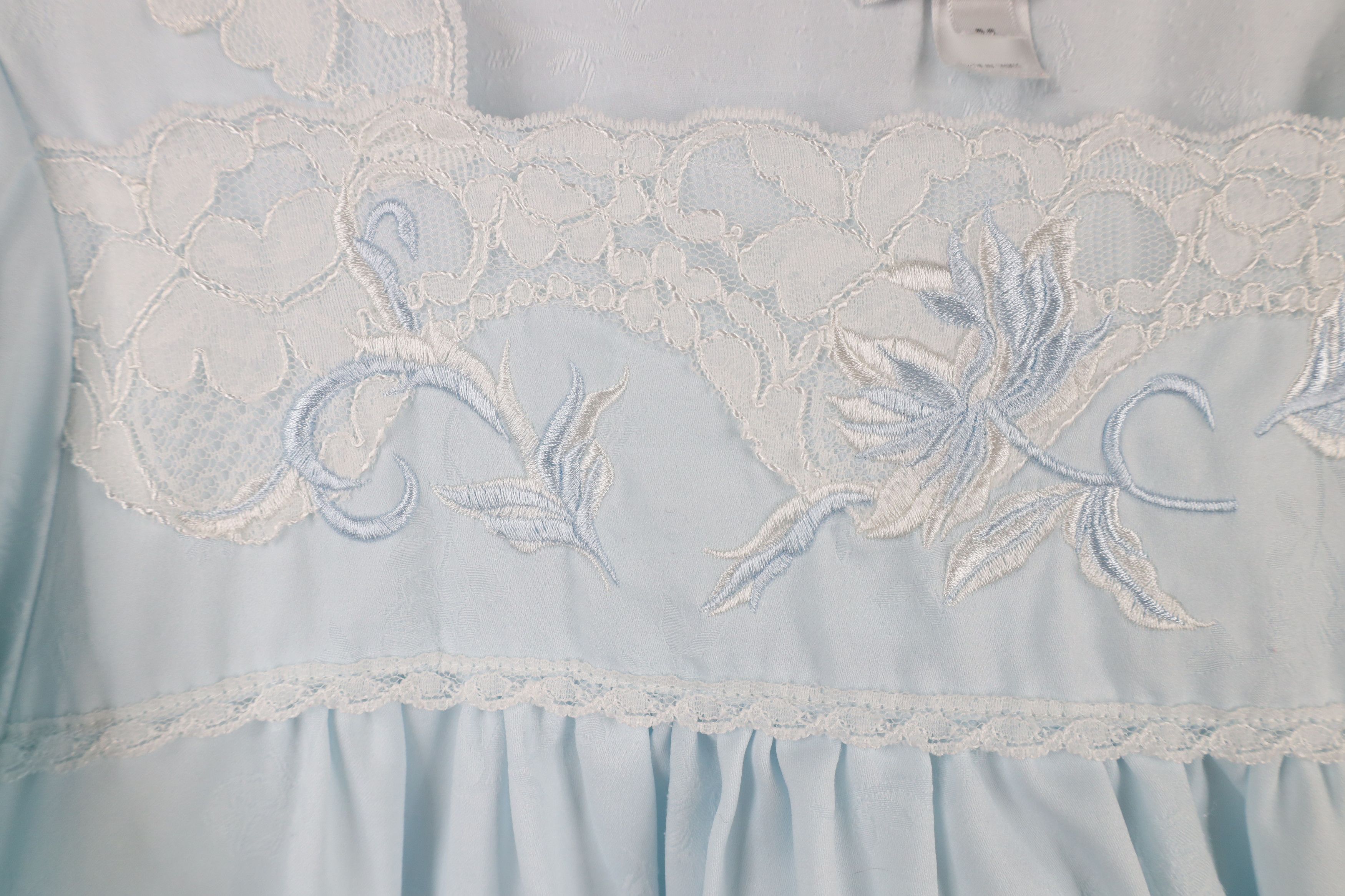 Vintage Vintage 90s Miss Elaine Lace Long Sleeve Sleep Night Gown Size M / US 6-8 / IT 42-44 - 5 Thumbnail