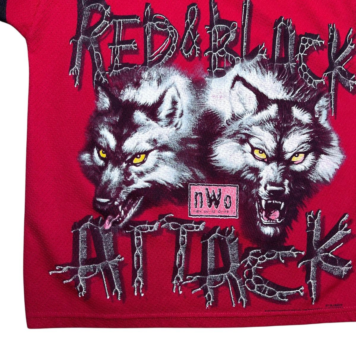 WCW/nWo 98 WCW New World Order NWO Red Black Attack Wolf Pack Jersey Size US S / EU 44-46 / 1 - 8 Thumbnail