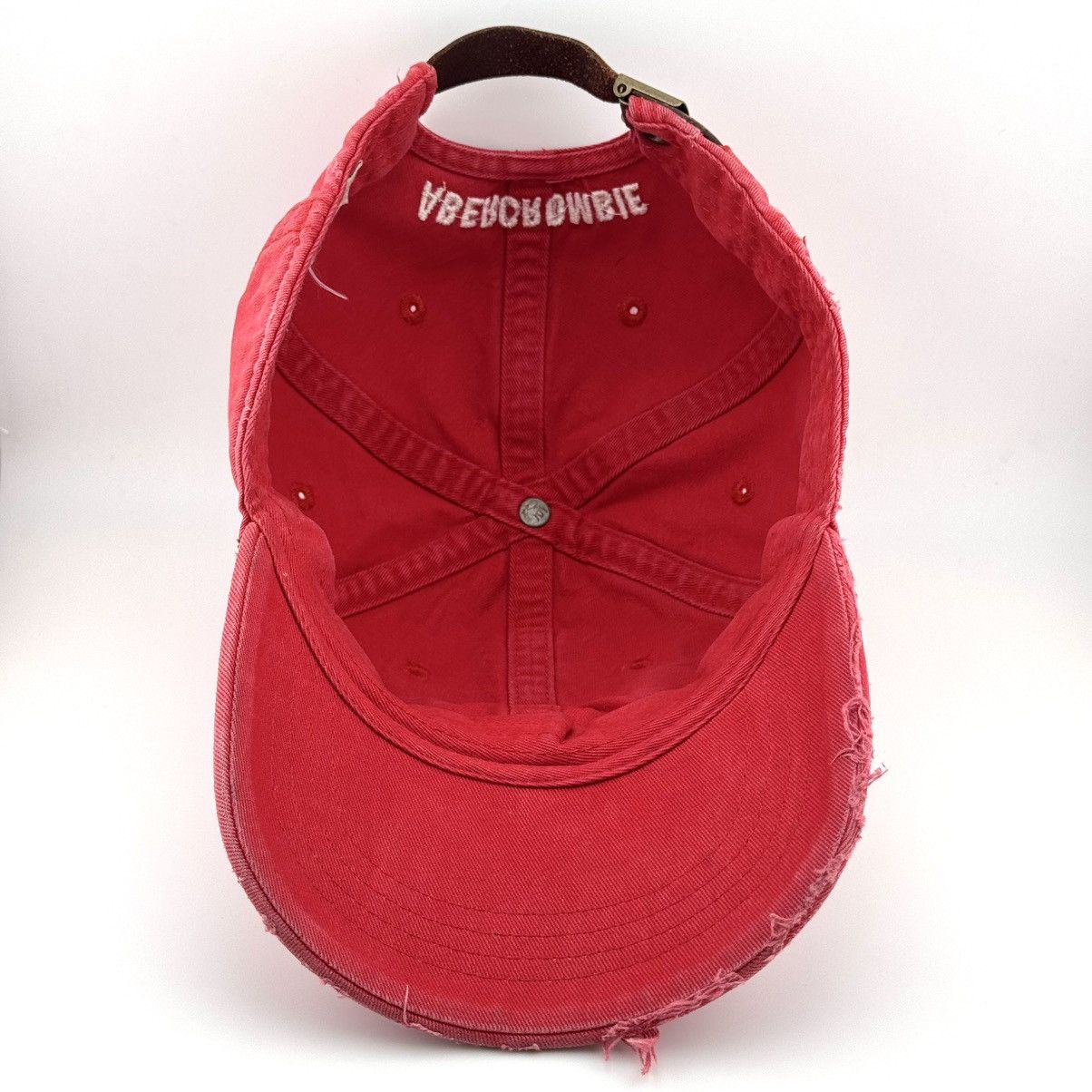 Abercrombie & Fitch Vintage Abercrombie Fitch Distressed Washed Red Y2K A&F Cap Size ONE SIZE - 5 Thumbnail